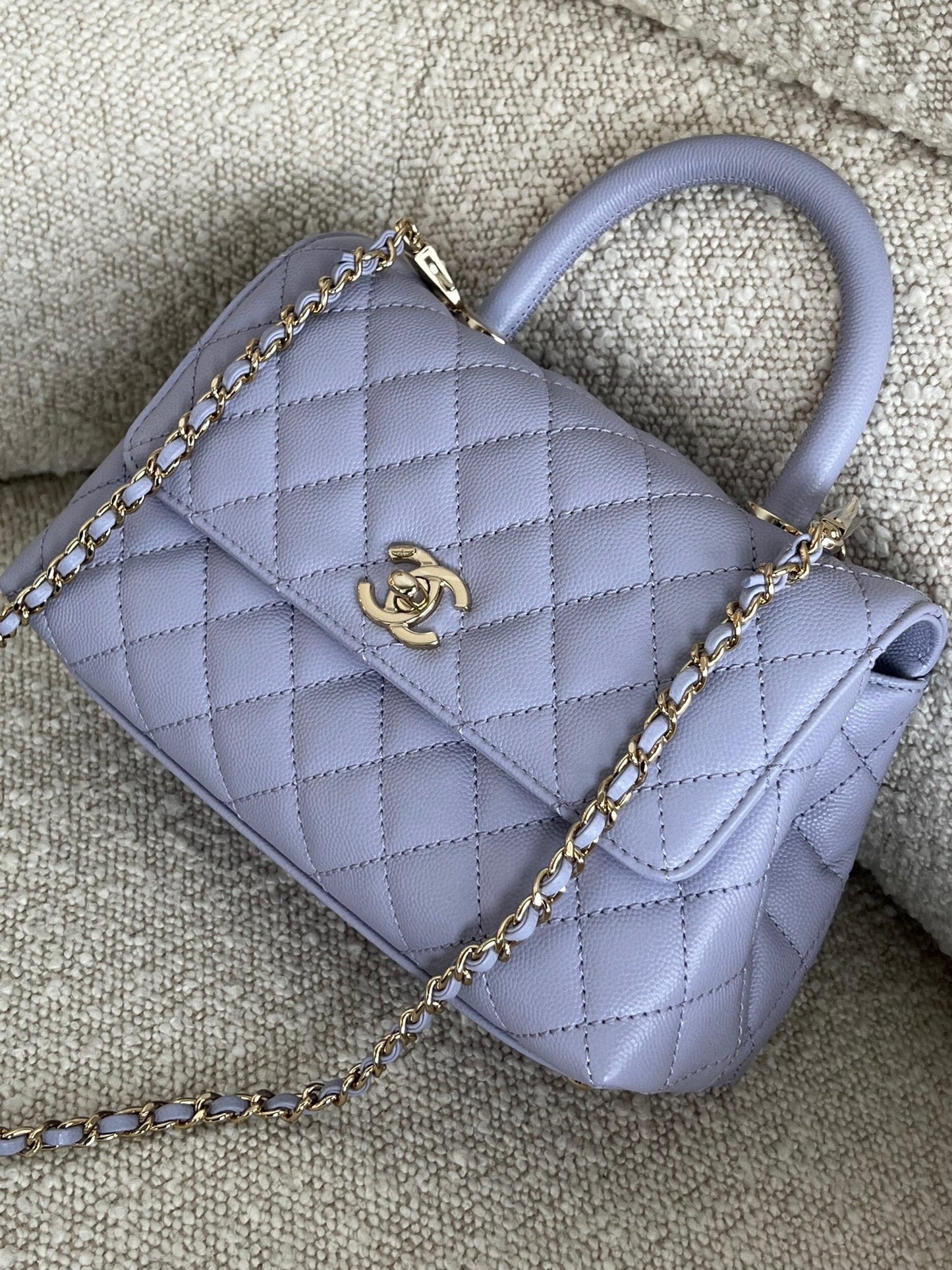 21K Quilted Coco Handle Lilac Caviar Small LGHW