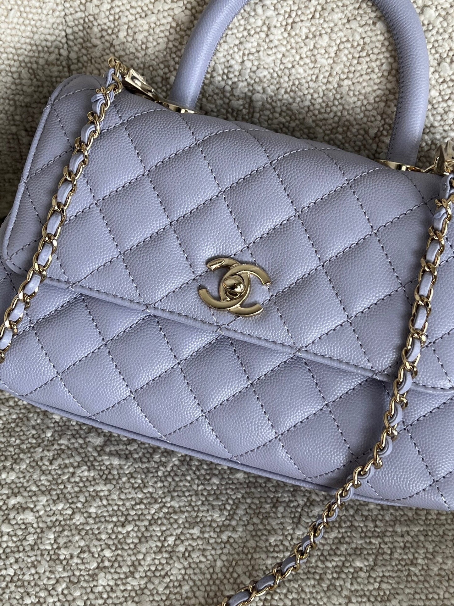 21K Quilted Coco Handle Lilac Caviar Small LGHW