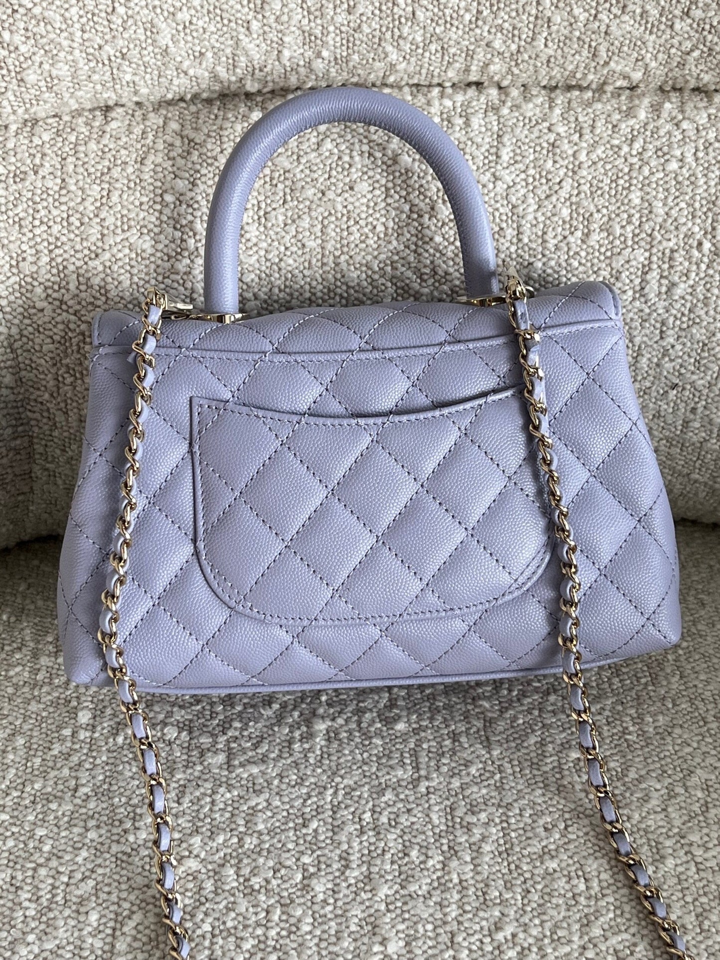 21K Quilted Coco Handle Lilac Caviar Small LGHW