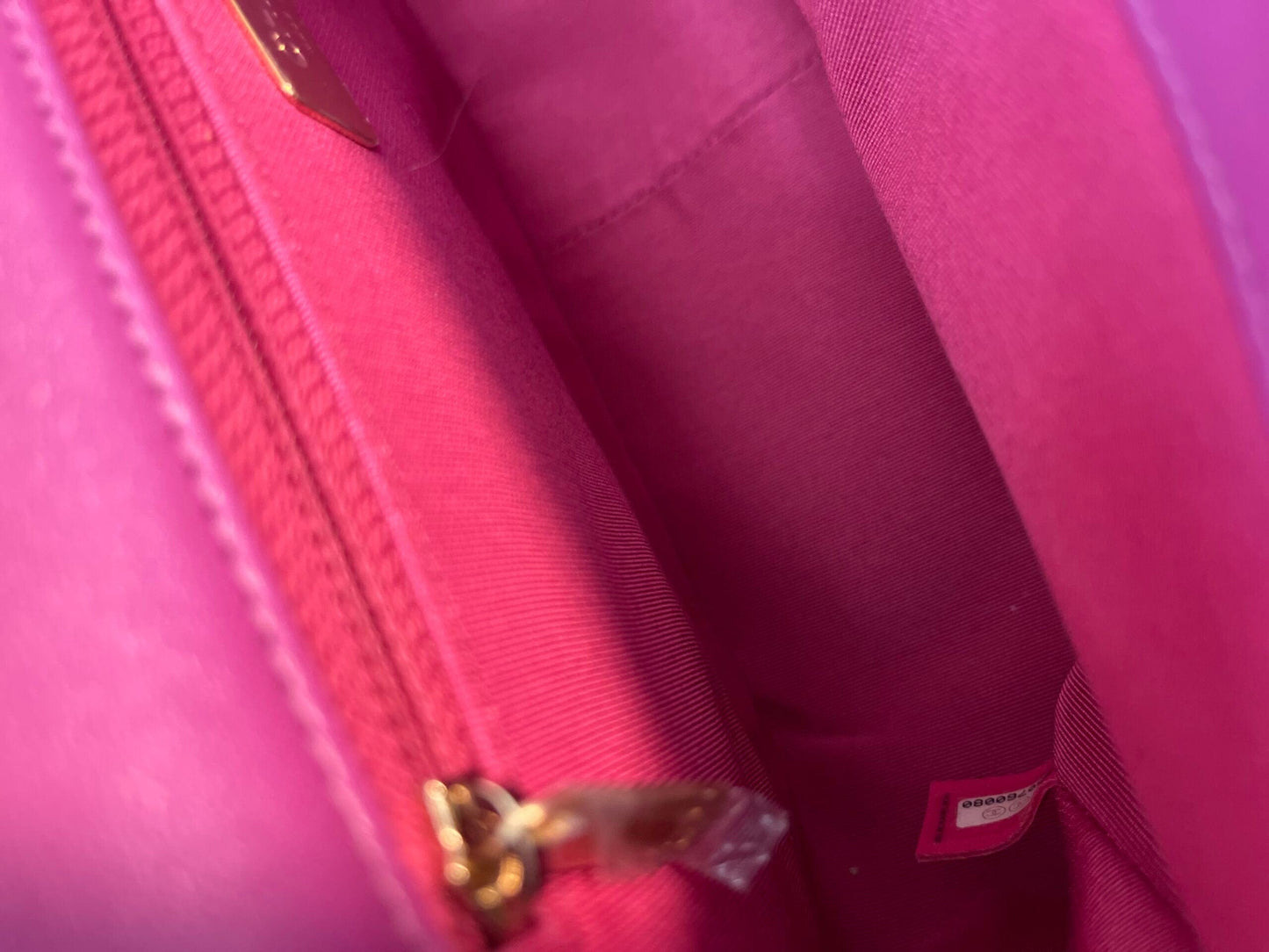 21P Magenta Lambskin Quilted 19 Flap Large Mixed Hardware