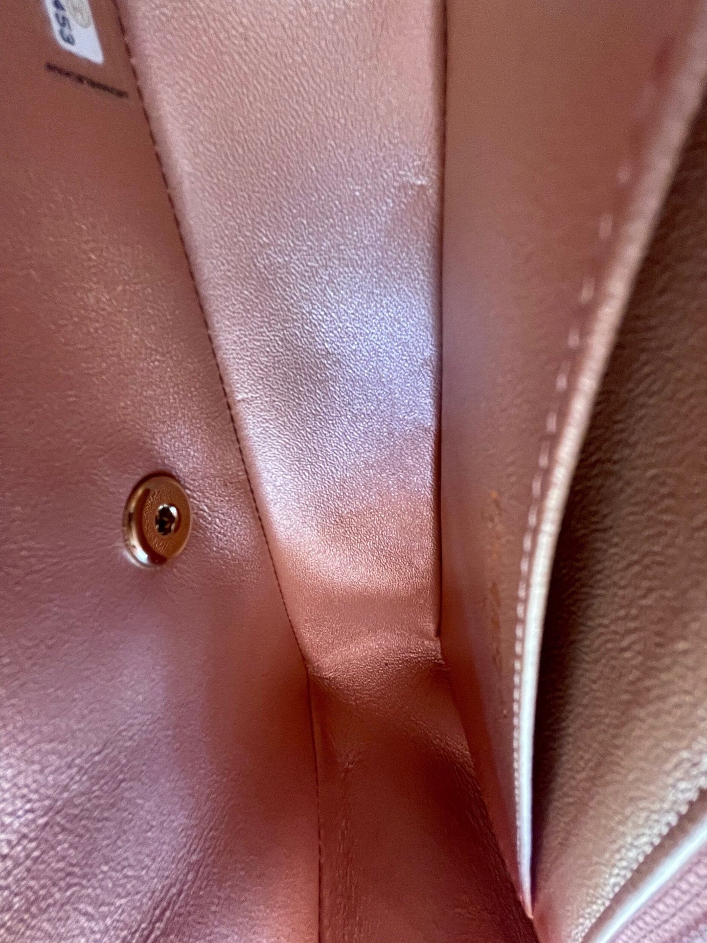 21S Chanel Metallic Rose Gold Calfskin Quilted Mini Rectangular Single Flap LGHW