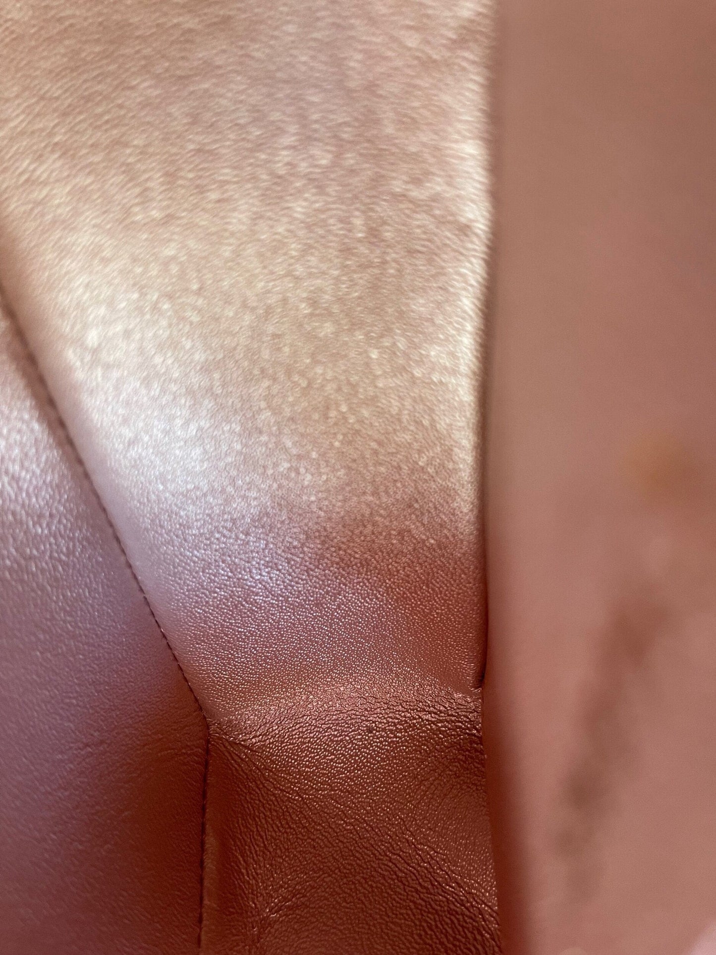 21S Chanel Metallic Rose Gold Calfskin Quilted Mini Rectangular Single Flap LGHW