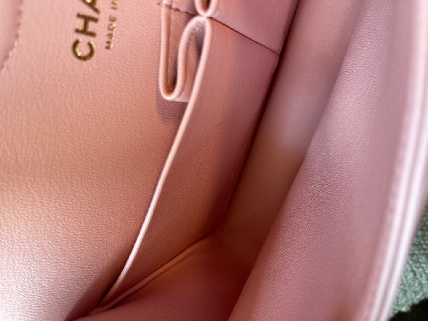 21S Light Pink Lambskin Quilted Classic Flap Small