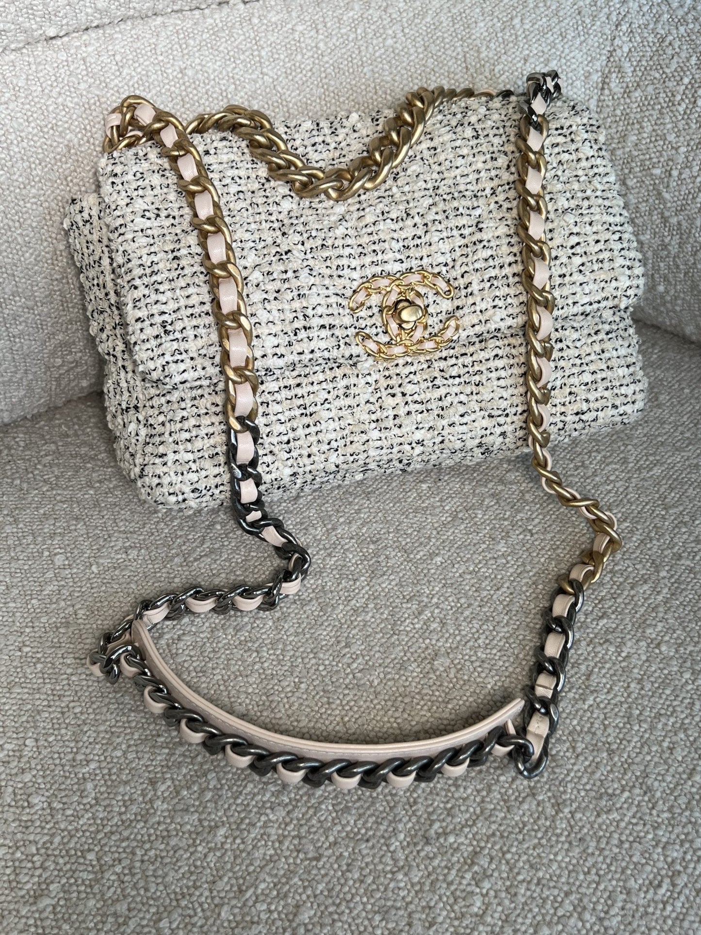 21S Oreo Tweed 19 Flap Small Mixed Hardware