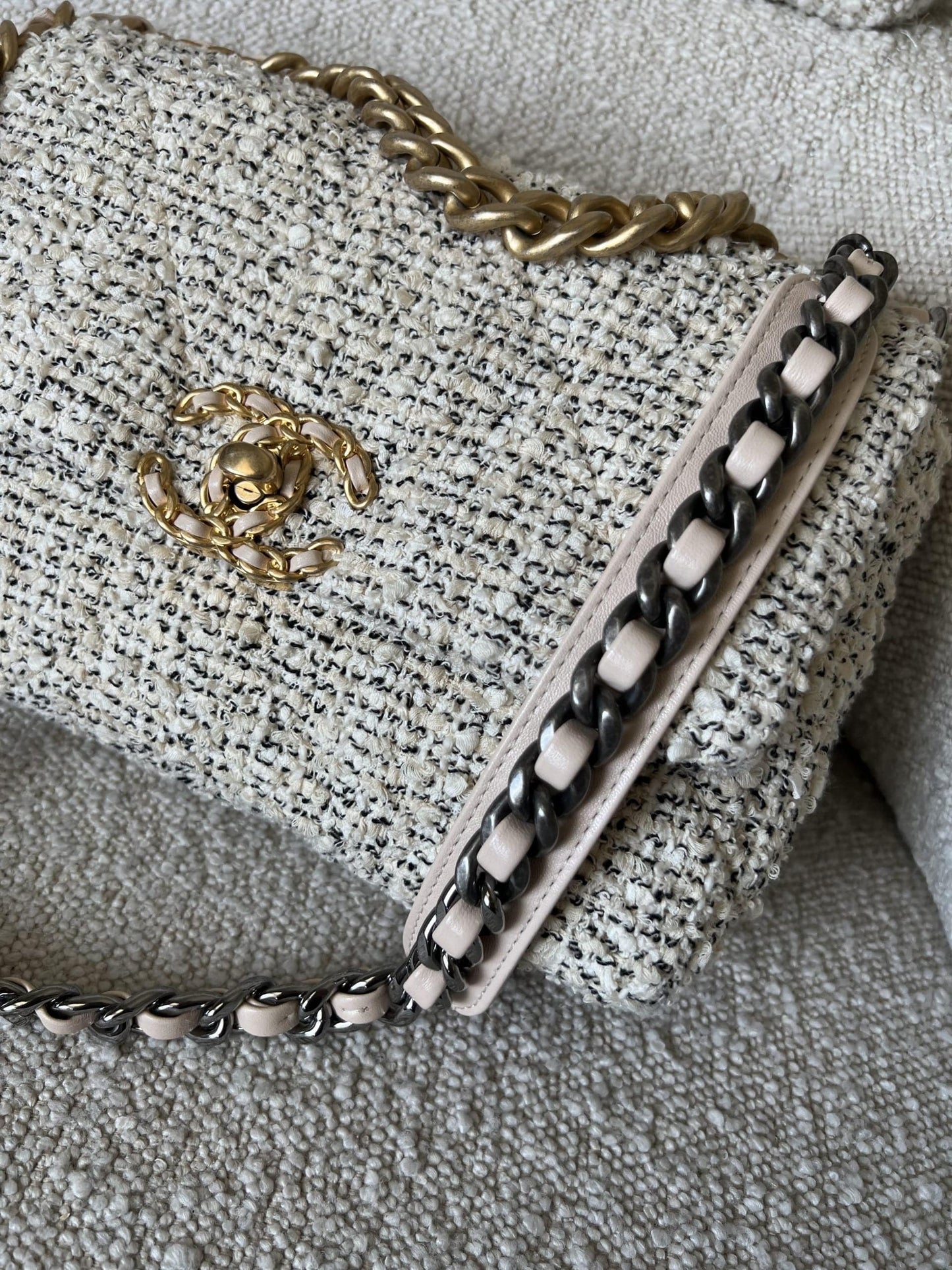 21S Oreo Tweed 19 Flap Small Mixed Hardware