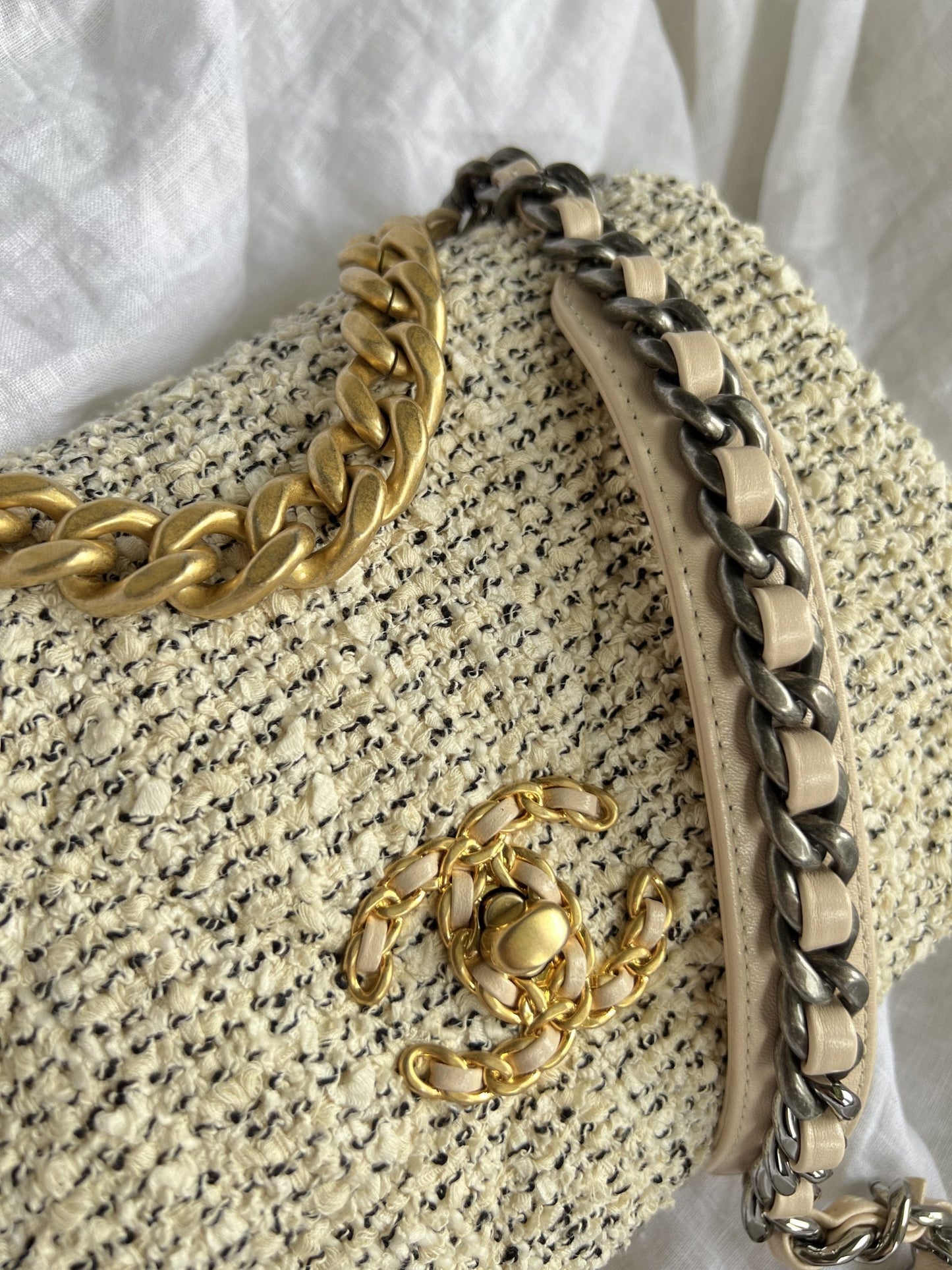 21S Oreo Tweed Quilted 19 Flap Small MHW