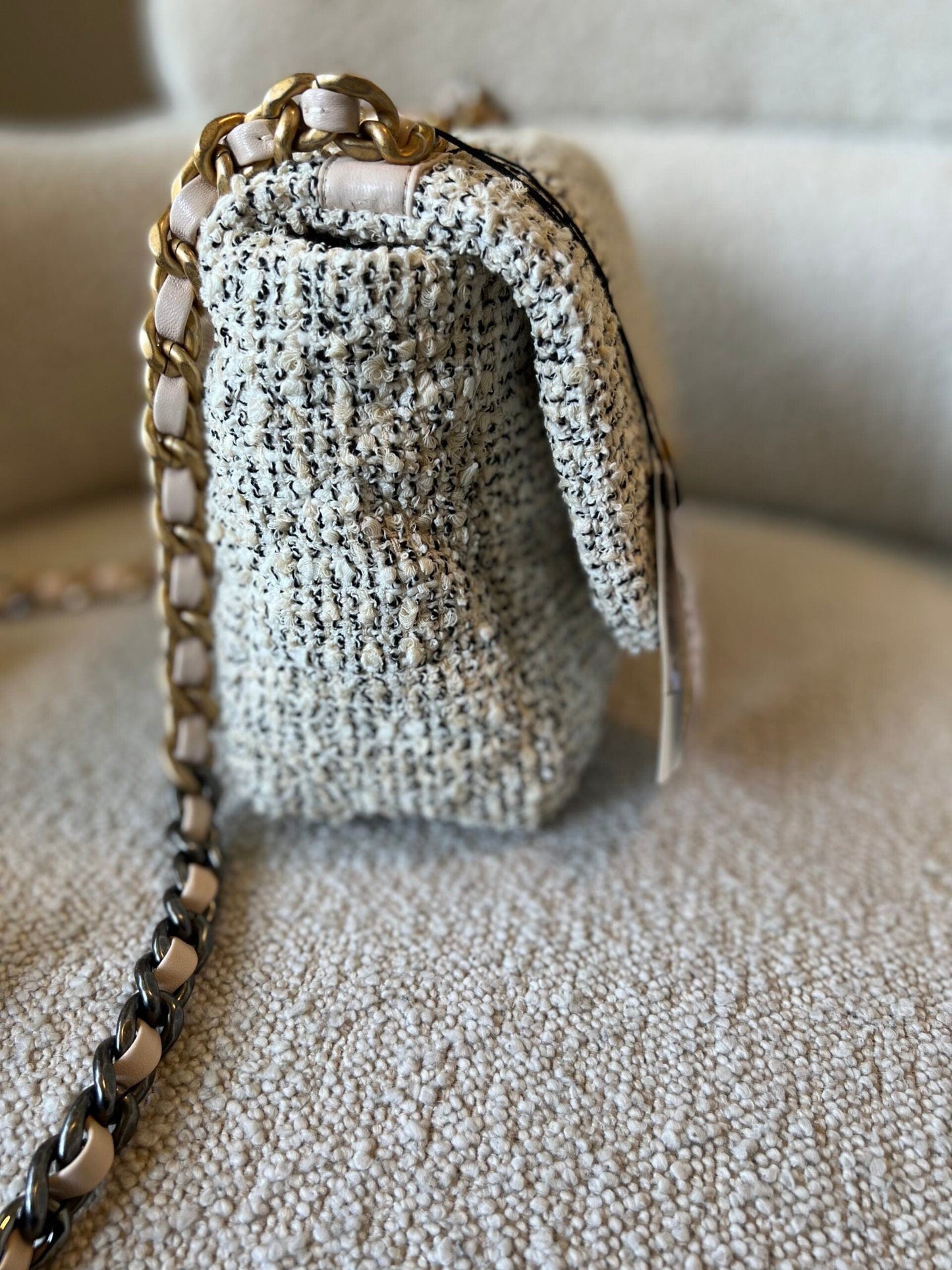 21S Oreo Tweed Quilted 19 Flap Small Mixed Hardware