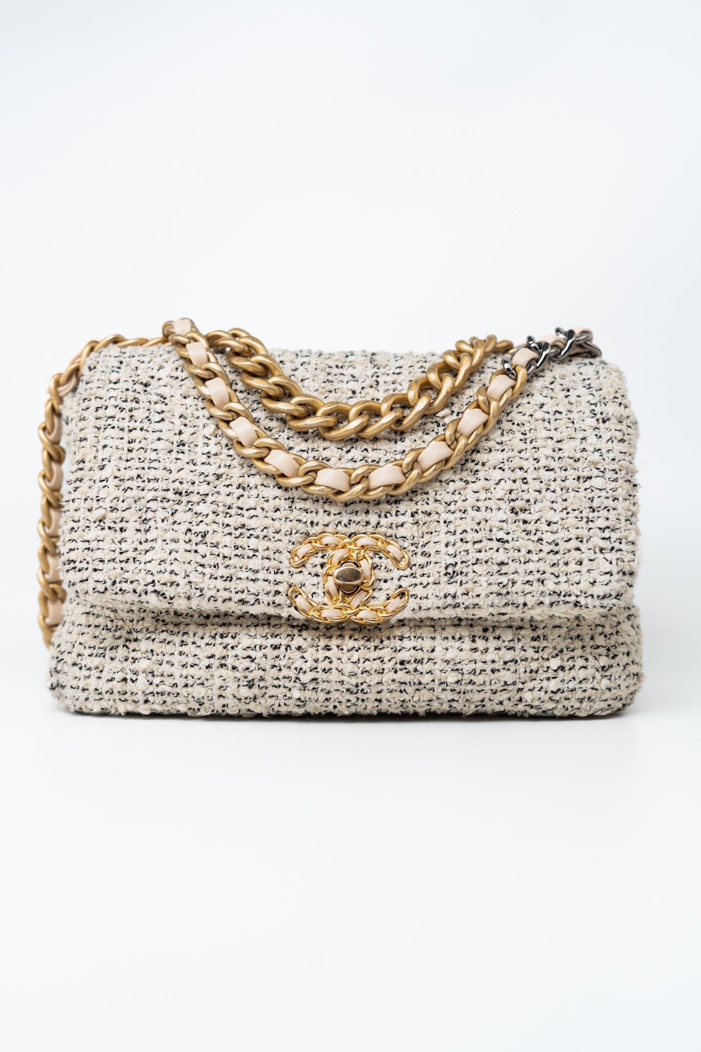 21S Oreo Tweed Quilted 19 Flap Small Mixed Hardware