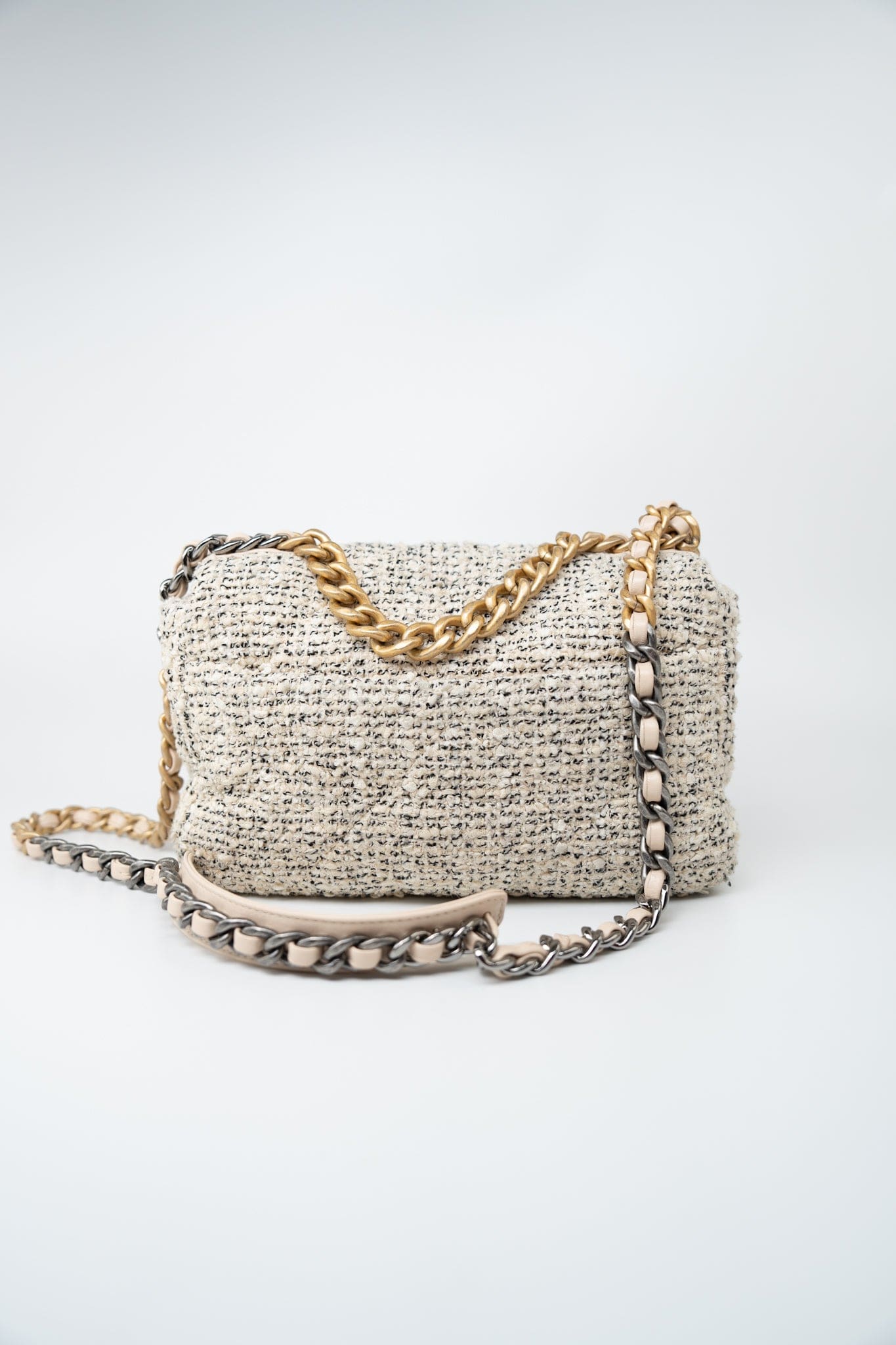 21S Oreo Tweed Quilted 19 Flap Small Mixed Hardware