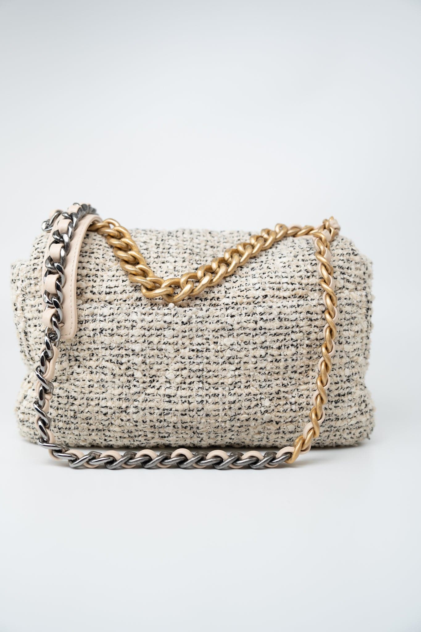 21S Oreo Tweed Quilted 19 Flap Small Mixed Hardware