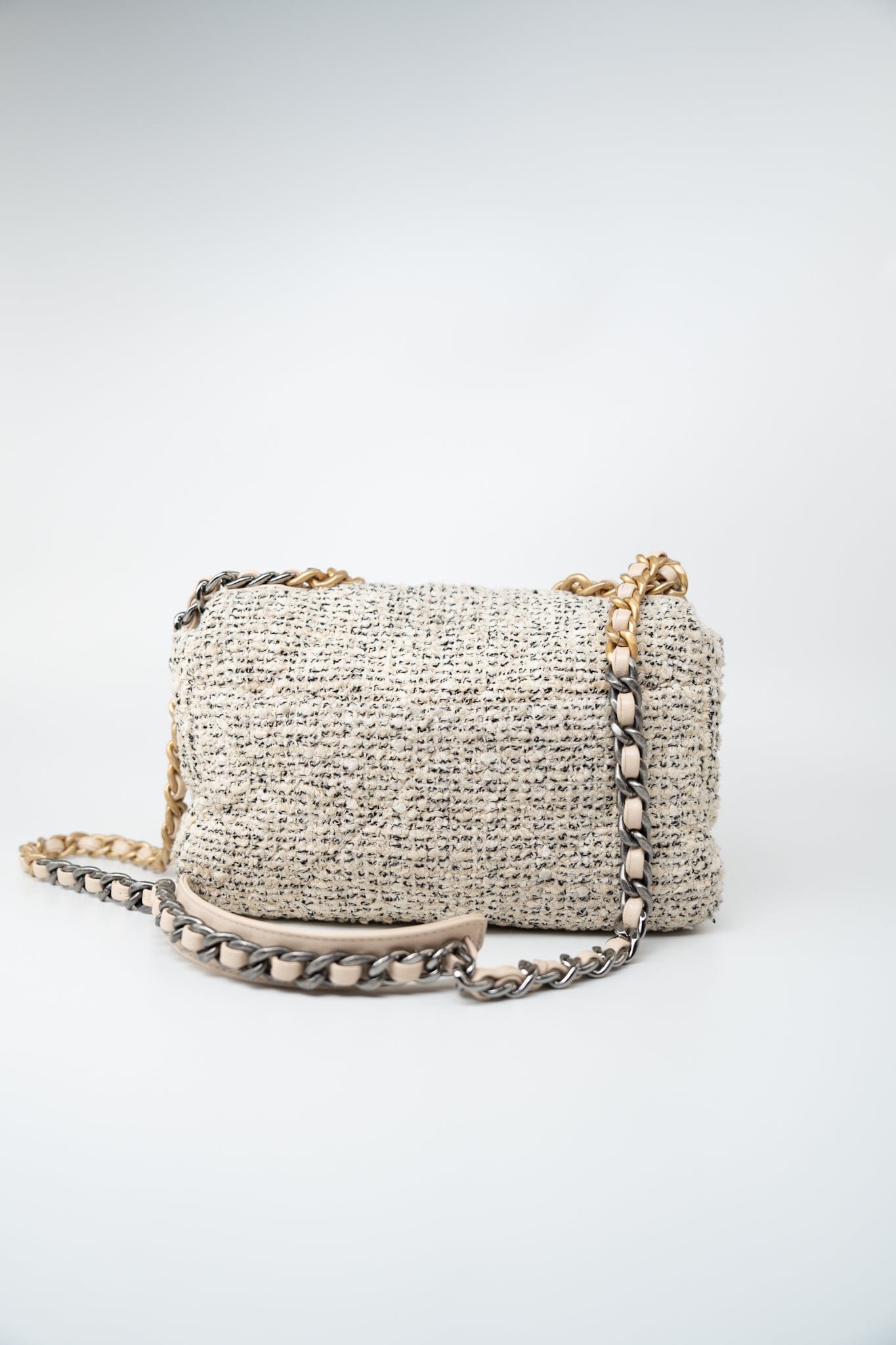 21S Oreo Tweed Quilted 19 Flap Small Mixed Hardware