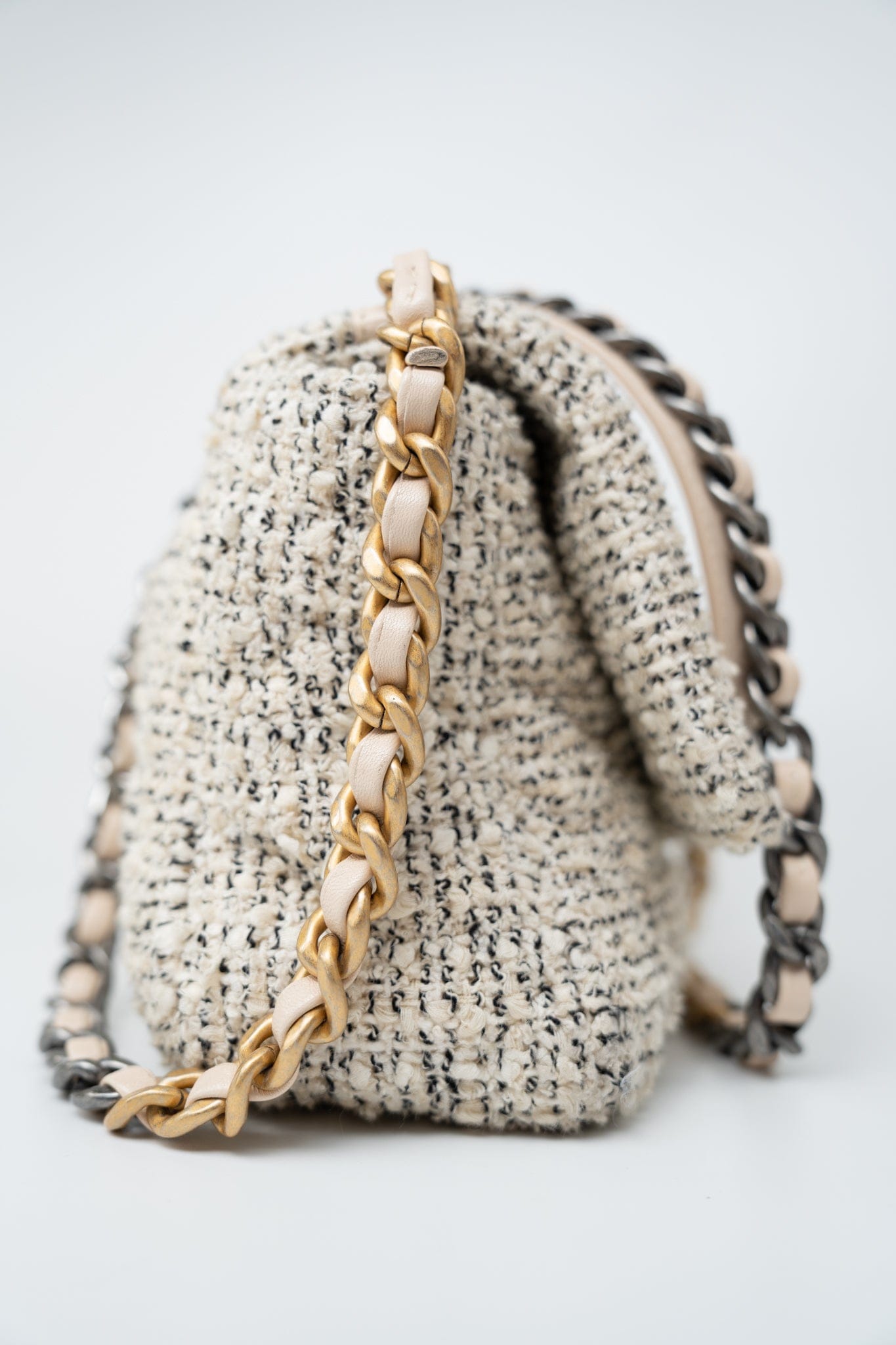 21S Oreo Tweed Quilted 19 Flap Small Mixed Hardware