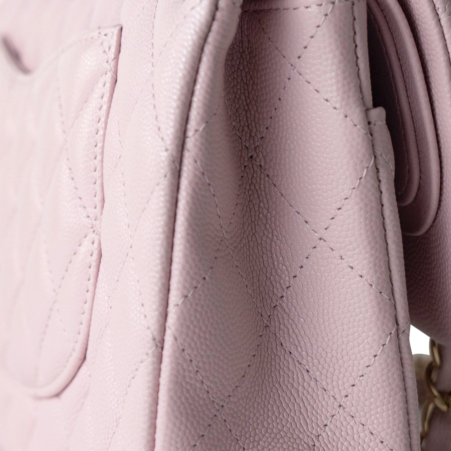 21S Pink Clair Caviar Classic Flap Quilted Medium LGHW