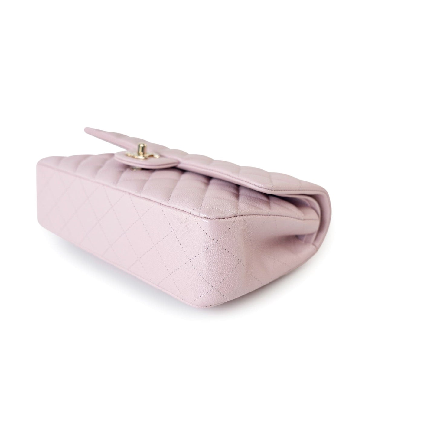 21S Pink Clair Caviar Classic Flap Quilted Medium LGHW