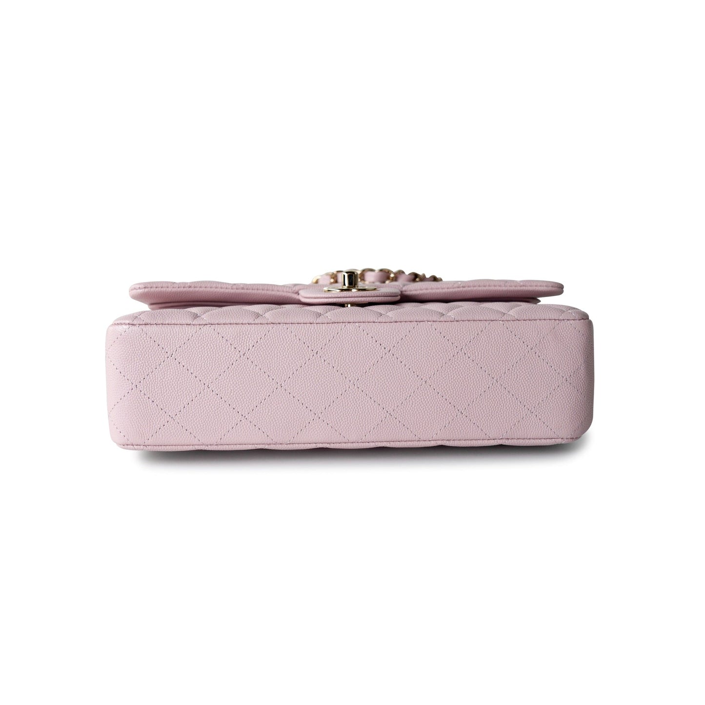 21S Pink Clair Caviar Classic Flap Quilted Medium LGHW
