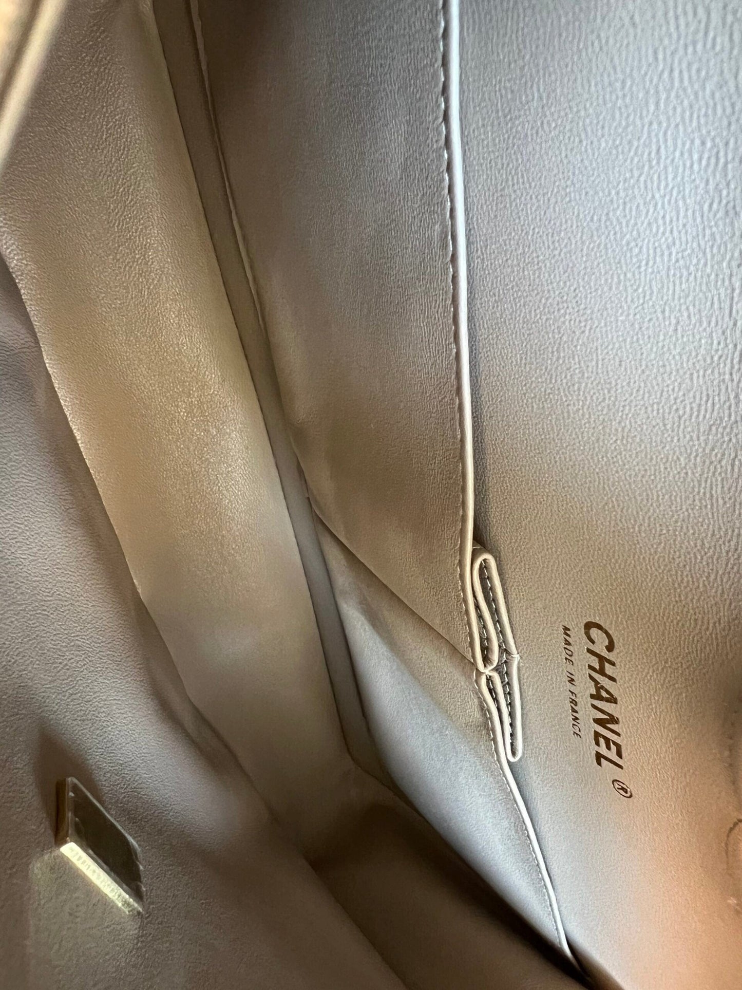 22A Dark Beige Caviar Quilted Classic Flap Medium LGHW