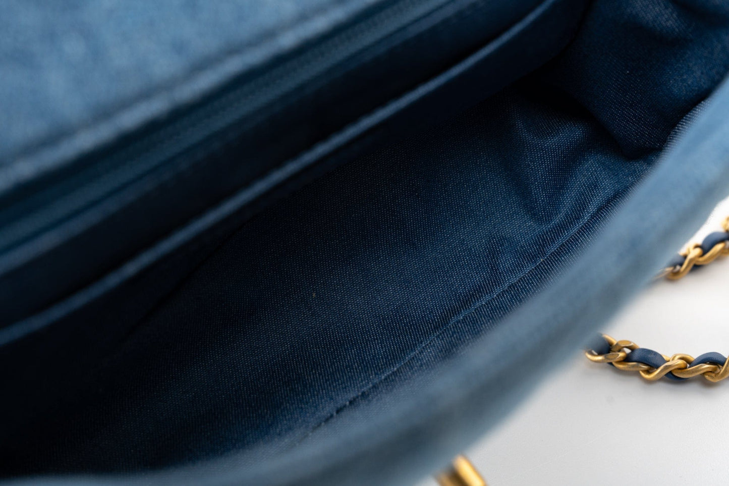 22C Blue Denim Pearl Crush Mini Rectangular Flap AGHW