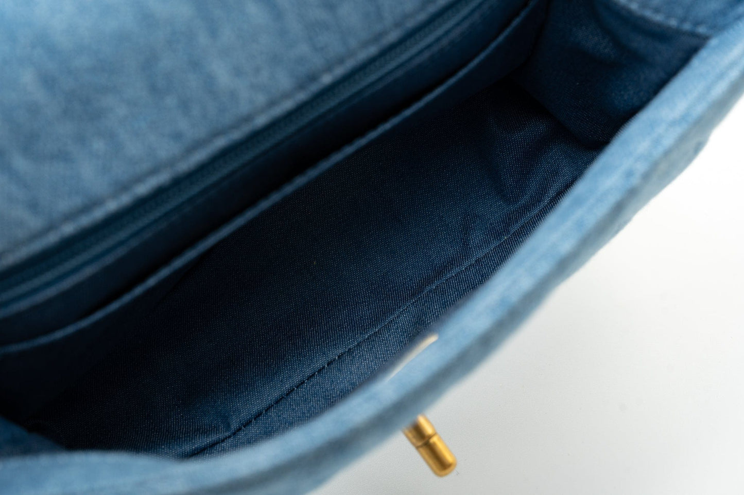 22C Blue Denim Pearl Crush Mini Rectangular Flap AGHW