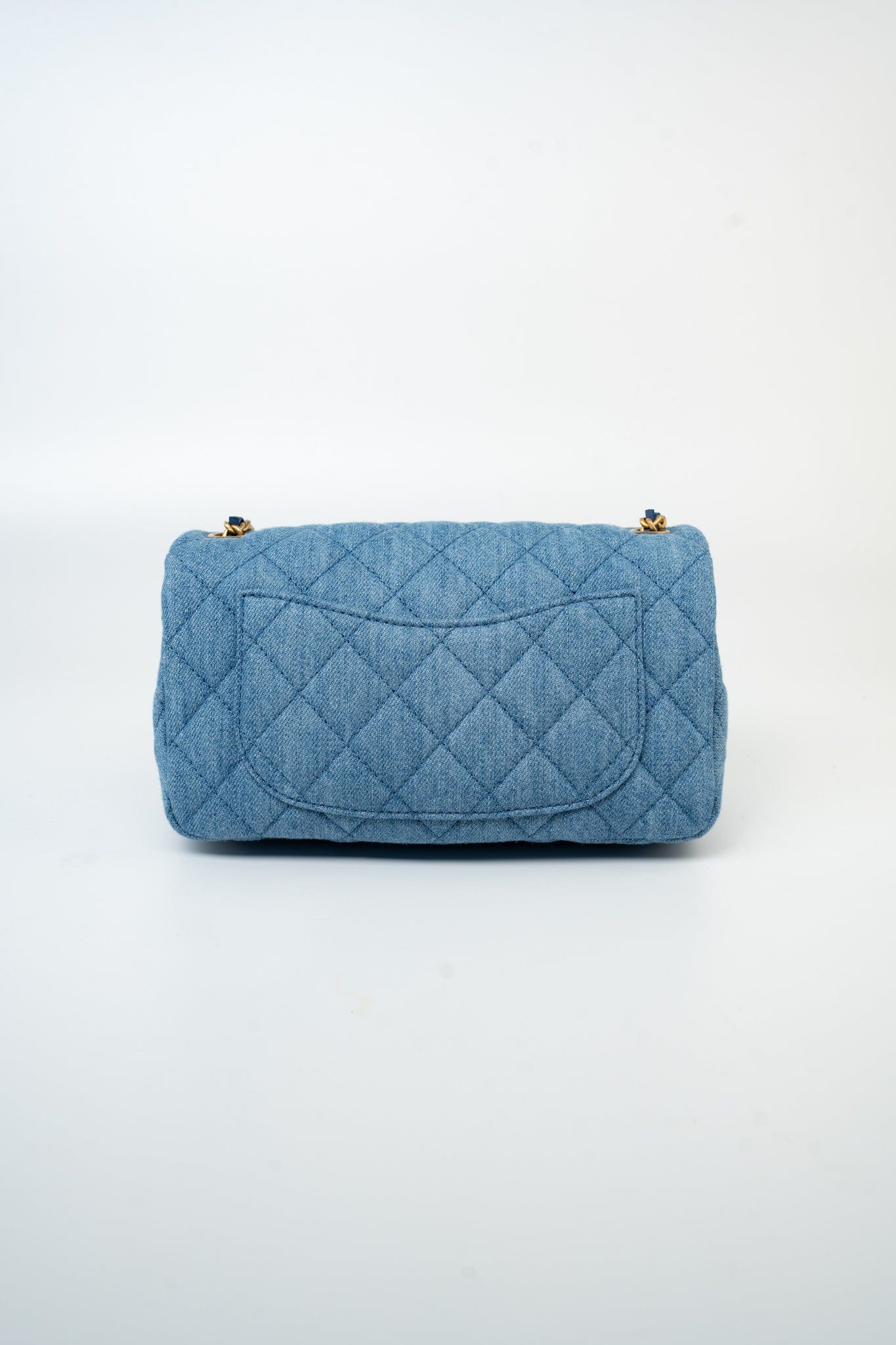 22C Blue Denim Pearl Crush Mini Rectangular Flap AGHW