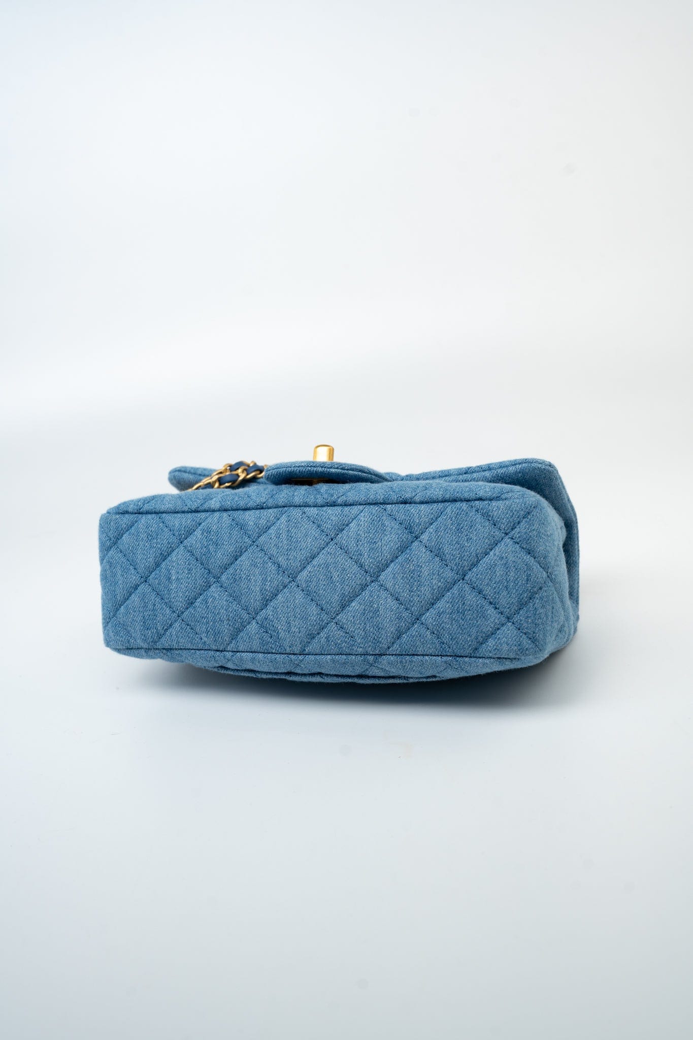 22C Blue Denim Pearl Crush Mini Rectangular Flap AGHW