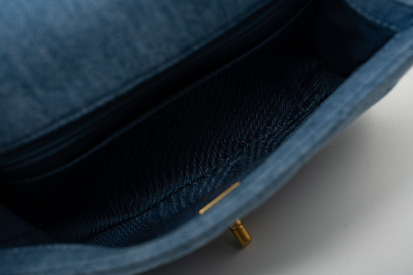 22C Blue Denim Pearl Crush Mini Rectangular Flap AGHW