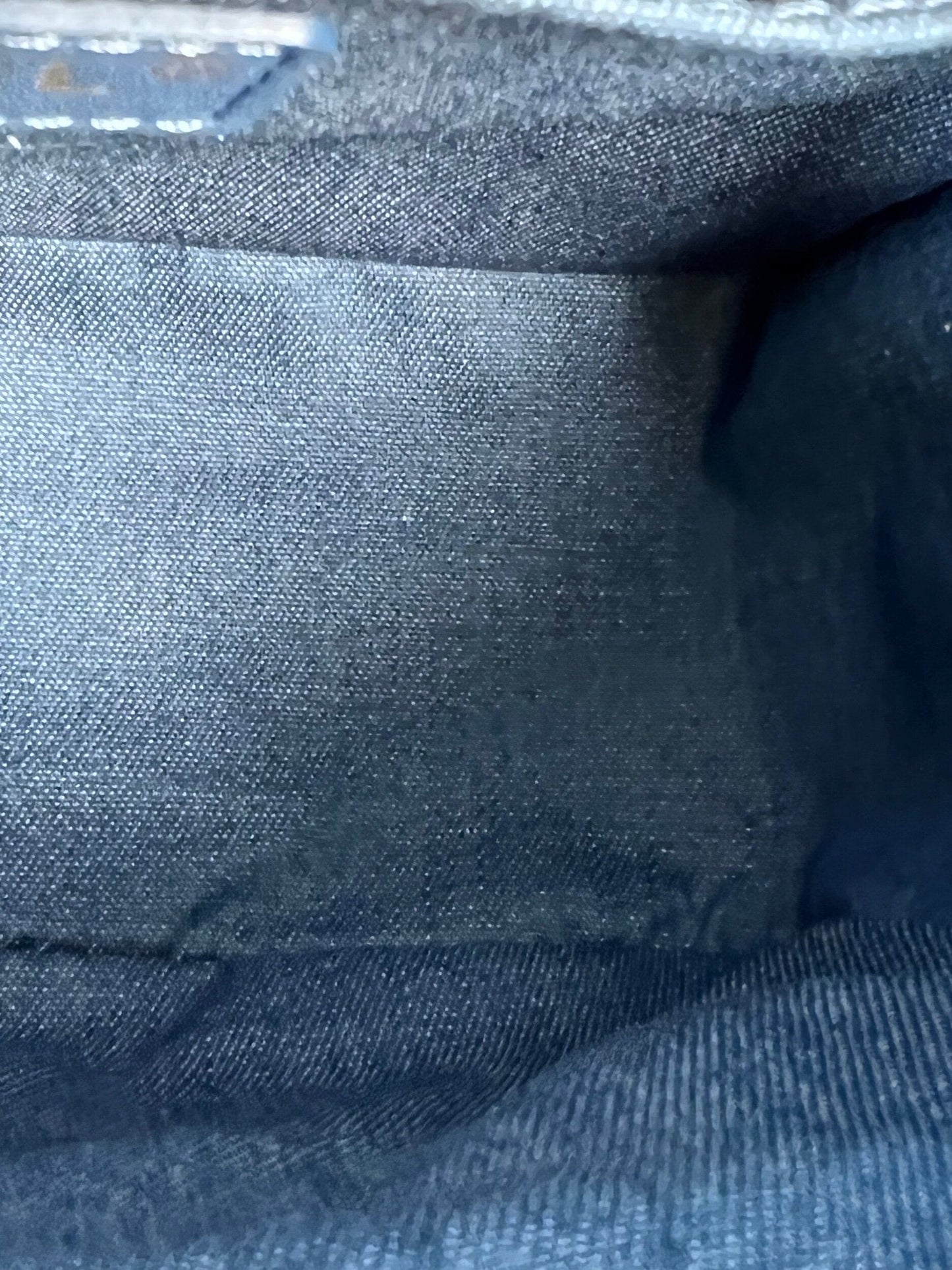 22C Blue Denim Pearl Crush Square Mini Flap AGHW