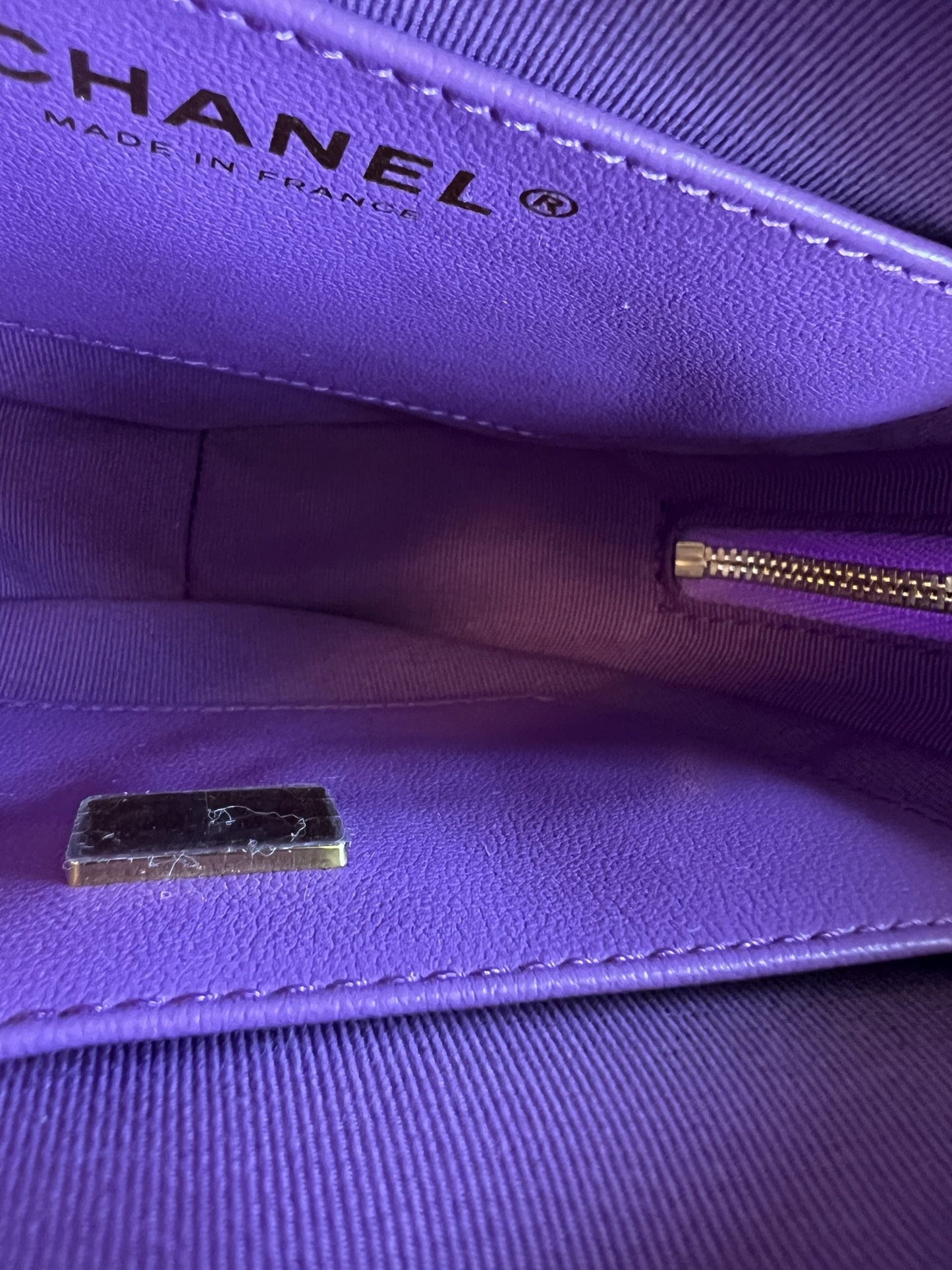 22C In Love Purple Lambskin Large Heart Bag LGHW