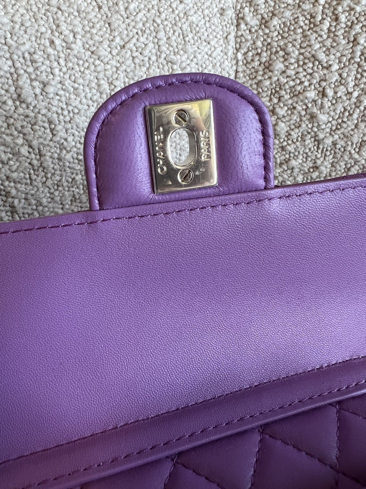 22C In Love Purple Lambskin Large Heart Bag LGHW