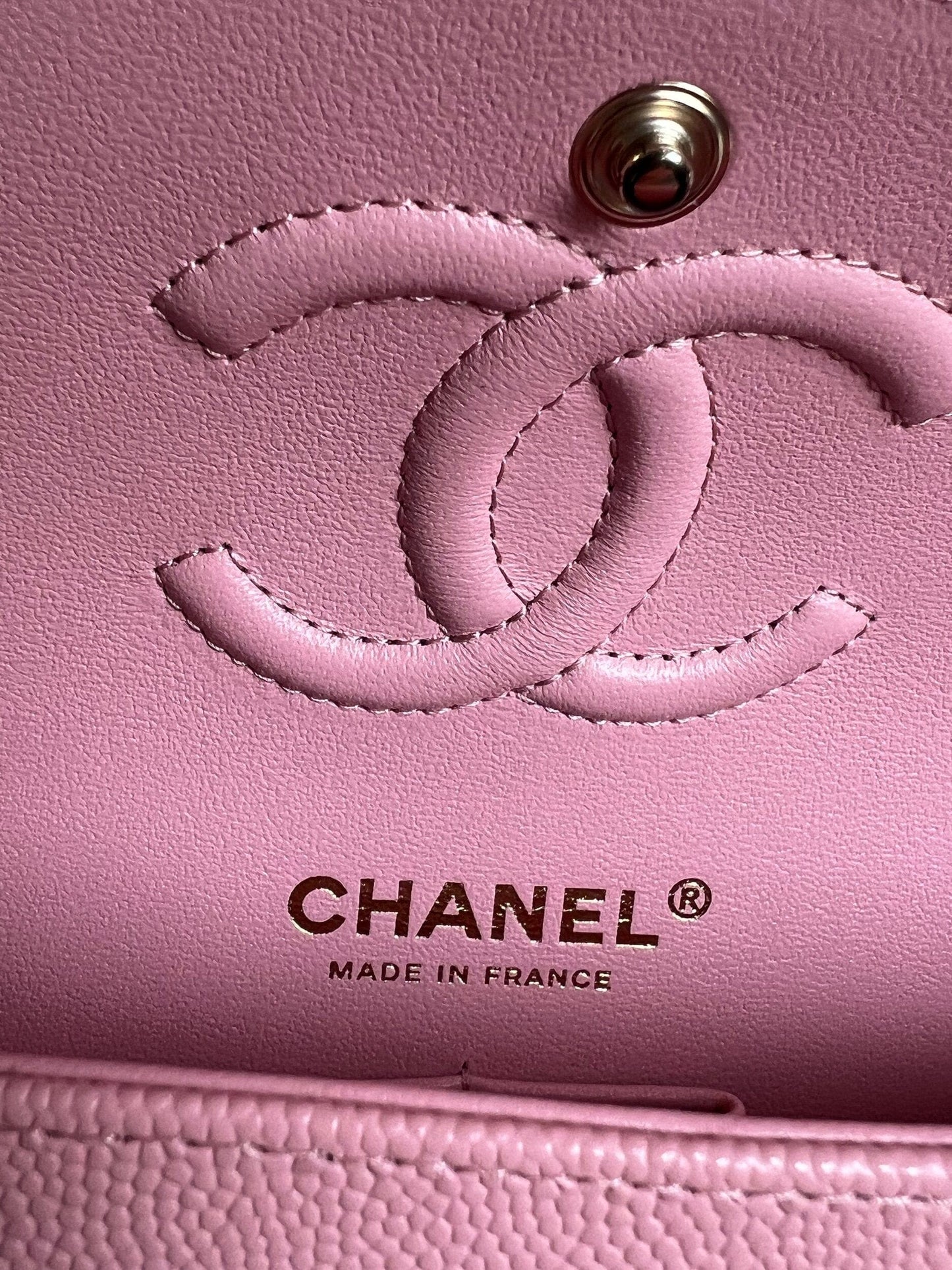 22C Sakura Pink Caviar Quilted Classic Flap Small LGHW