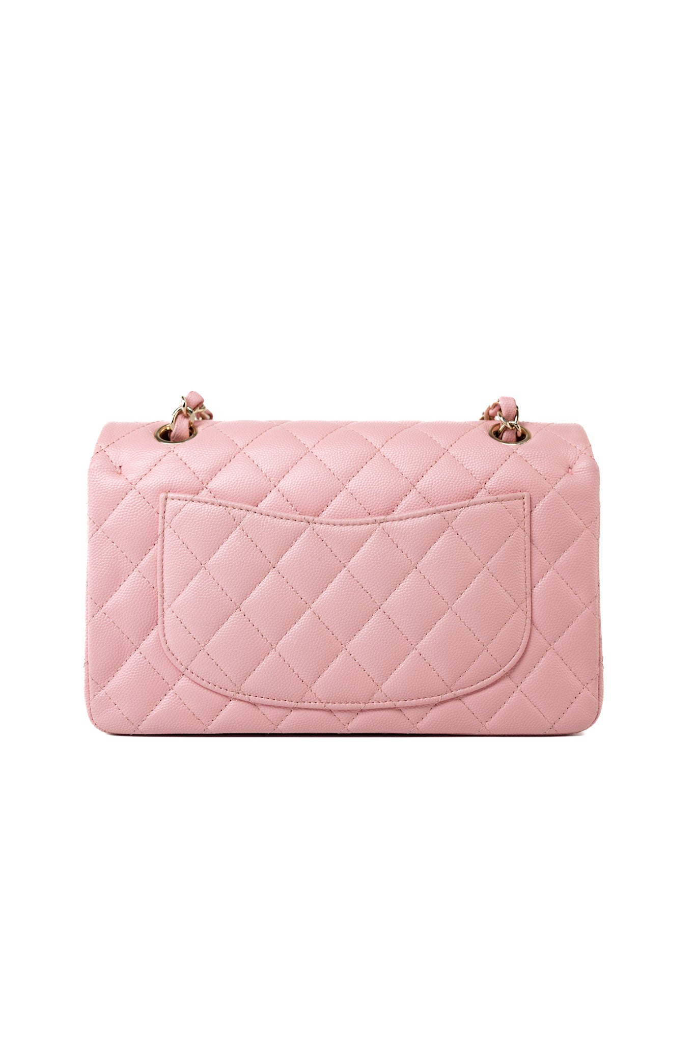22C Sakura Pink Small Caviar Quilted Classic Flap Light Gold Hardware