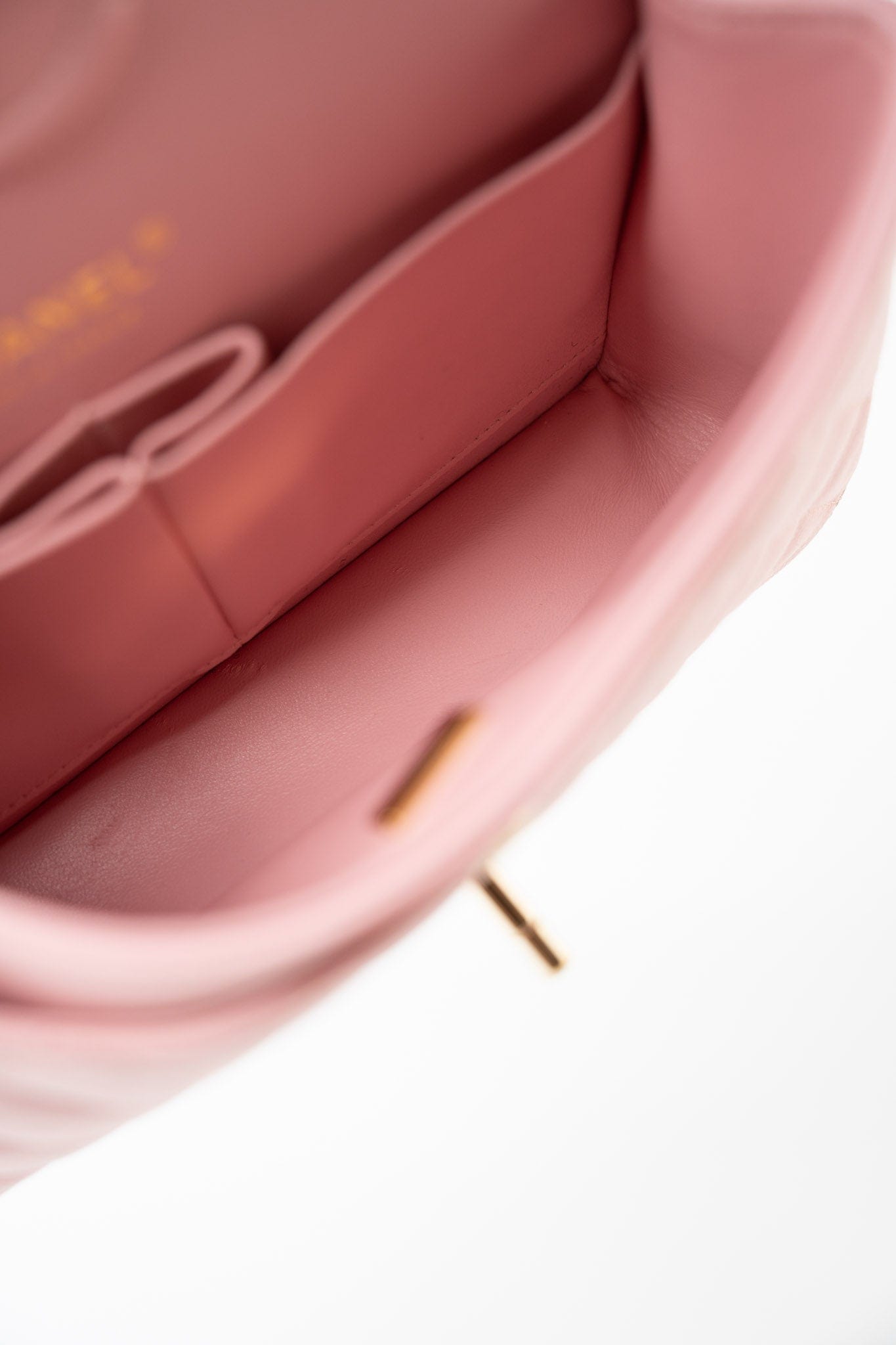 22C Sakura Pink Small Caviar Quilted Classic Flap Light Gold Hardware