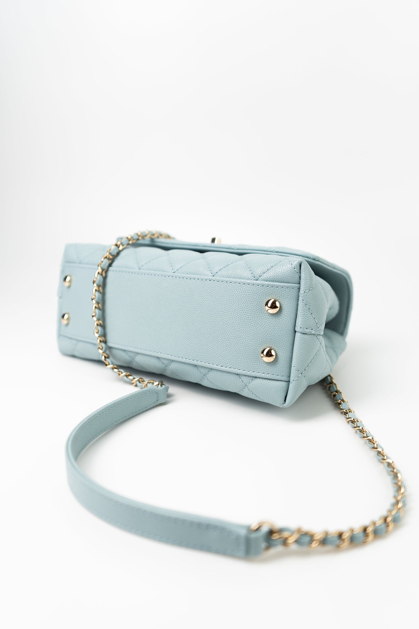 22P Light Blue Caviar Quilted Coco Handle Small LGHW