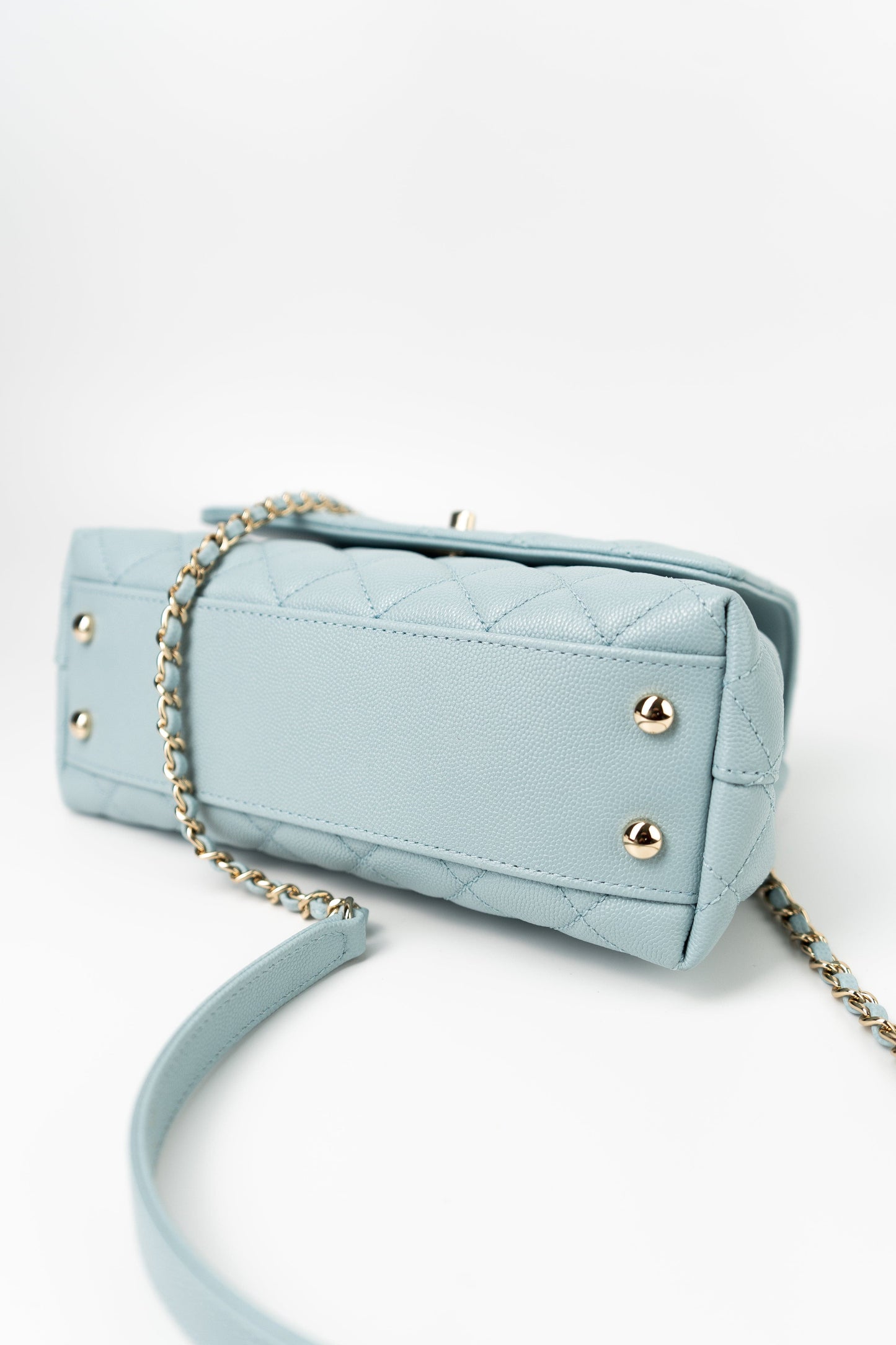 22P Light Blue Caviar Quilted Coco Handle Small LGHW