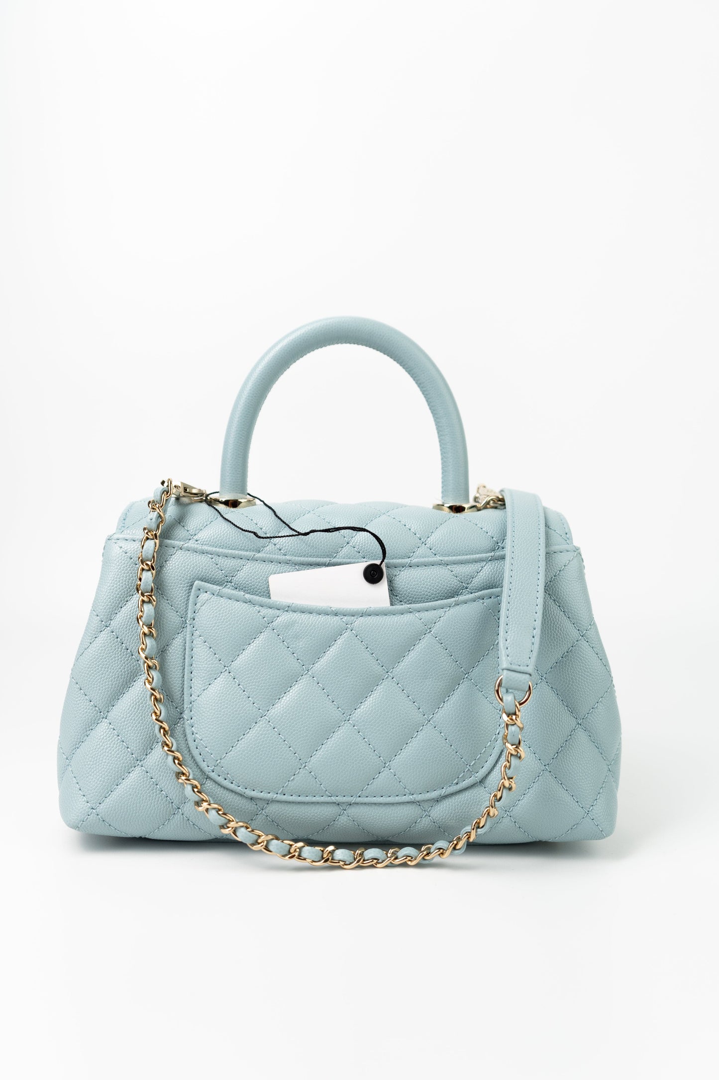 22P Light Blue Caviar Quilted Coco Handle Small LGHW