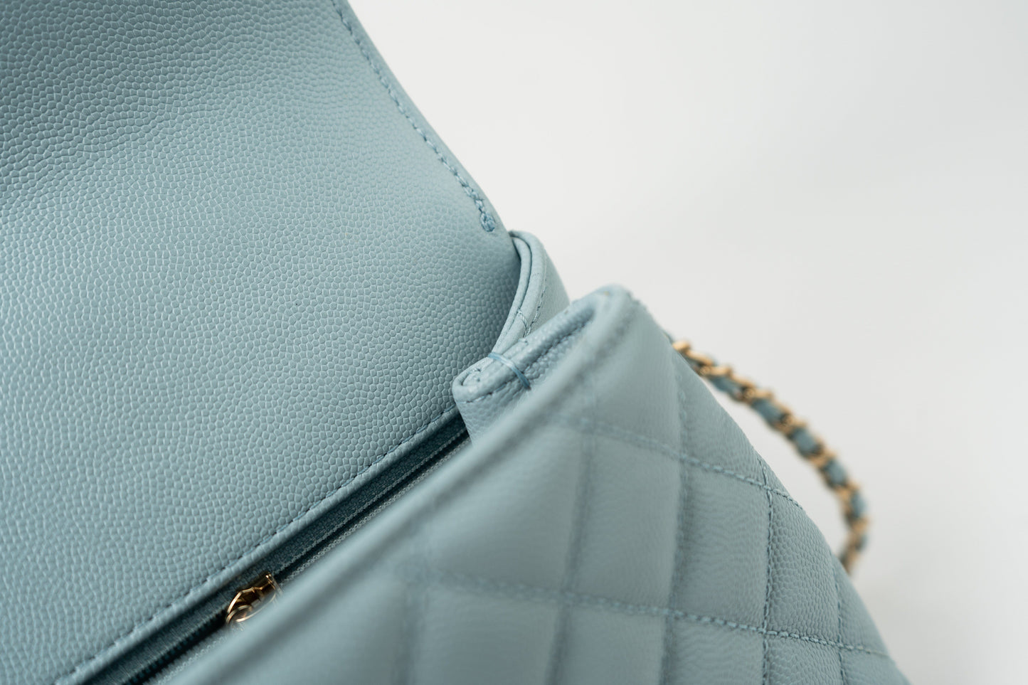 22P Light Blue Caviar Quilted Coco Handle Small LGHW