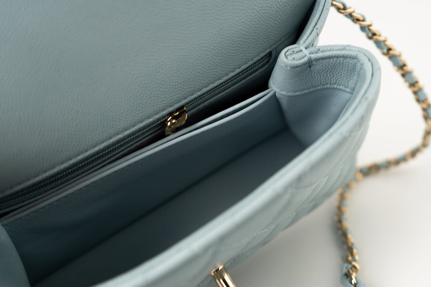 22P Light Blue Caviar Quilted Coco Handle Small LGHW