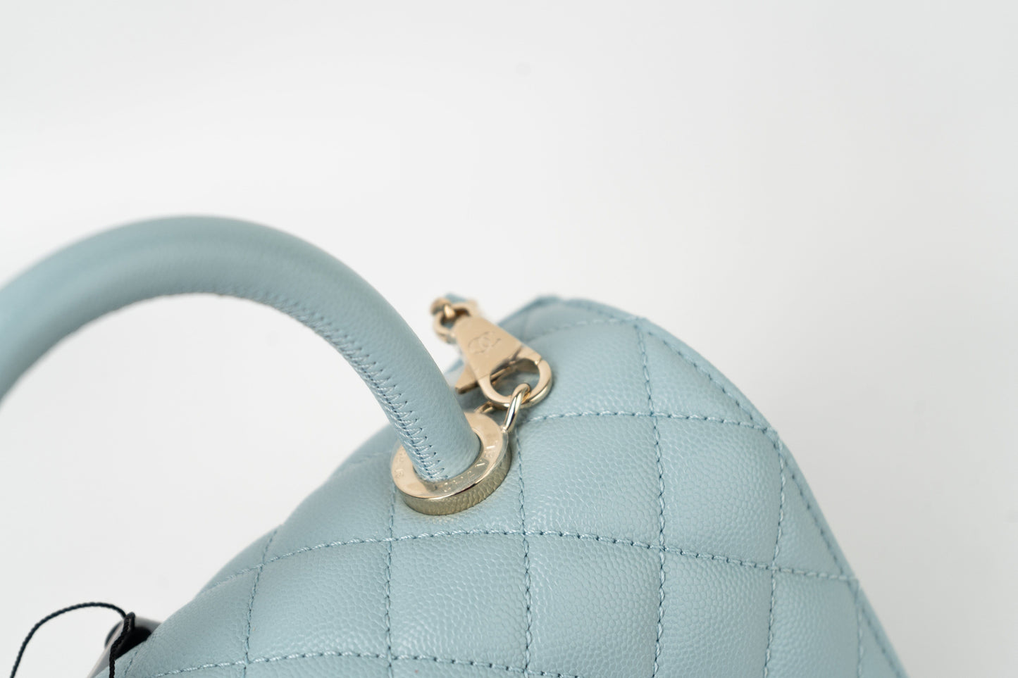 22P Light Blue Caviar Quilted Coco Handle Small LGHW