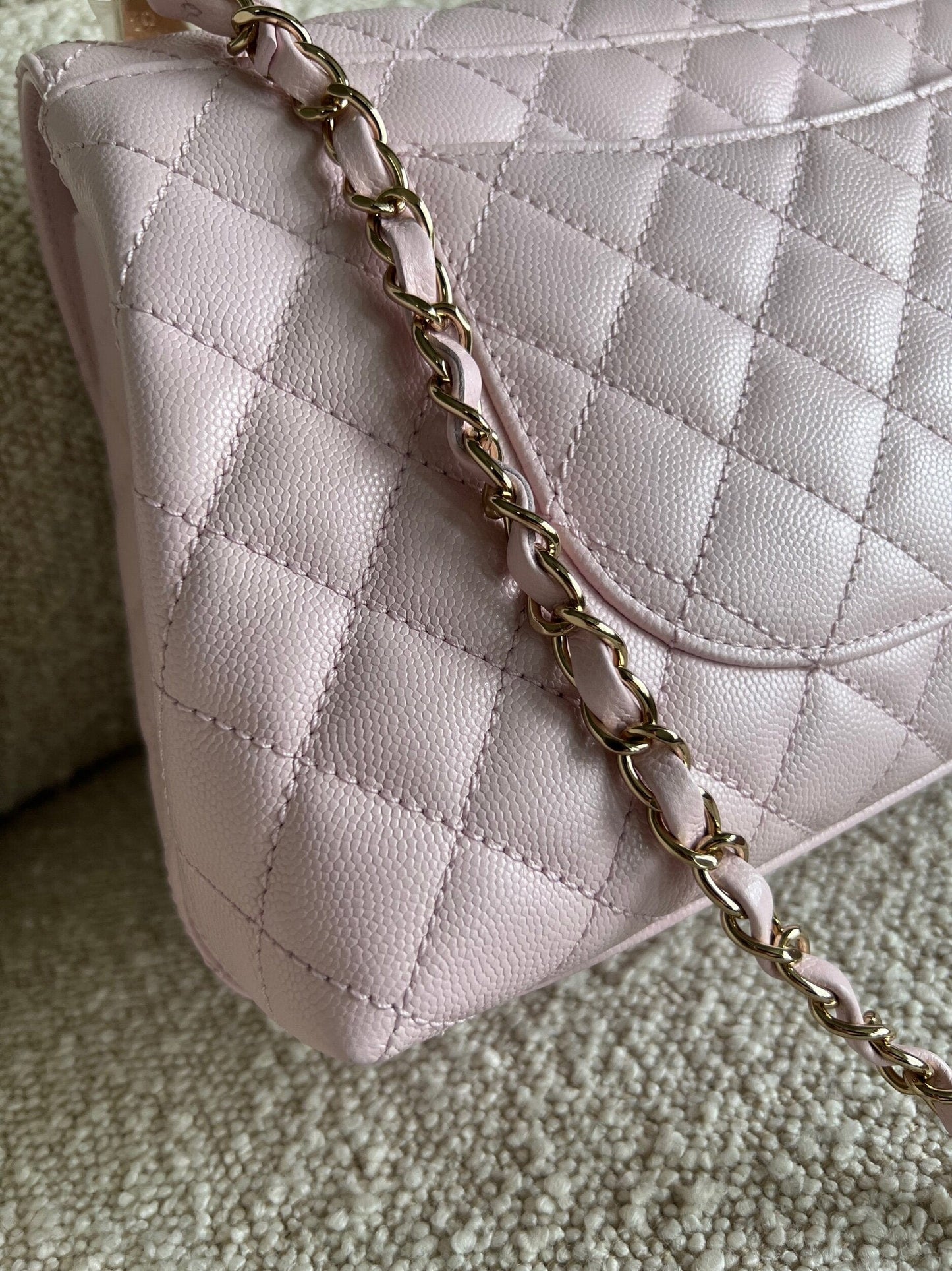 22P Light Pink Caviar Quilted Coco Handle Medium LGHW