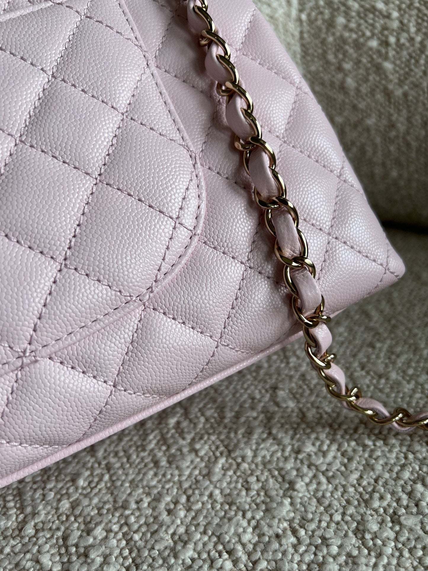22P Light Pink Caviar Quilted Coco Handle Medium LGHW