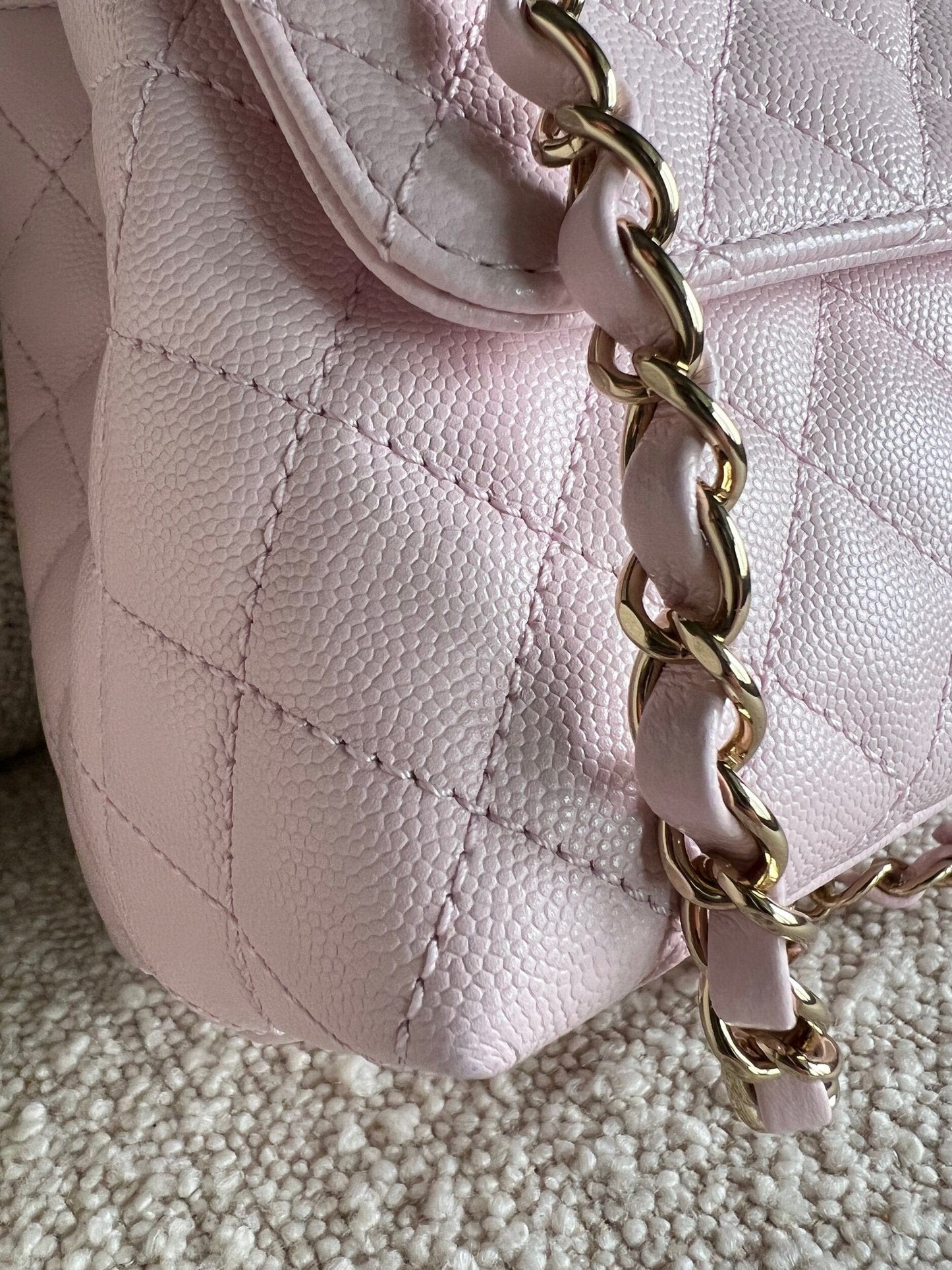 22P Light Pink Caviar Quilted Coco Handle Medium LGHW