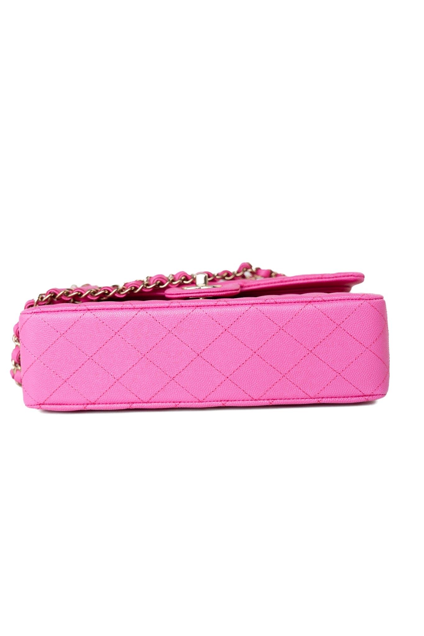 22P Pink Caviar Quilted Classic Flap Medium Light Gold Hardware