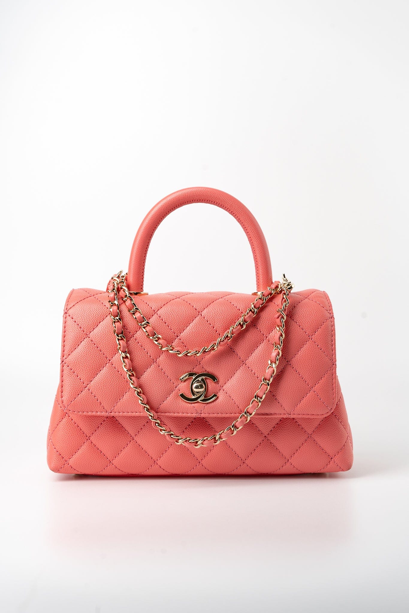 22P Pink Caviar Quilted Coco Handle Small LGHW