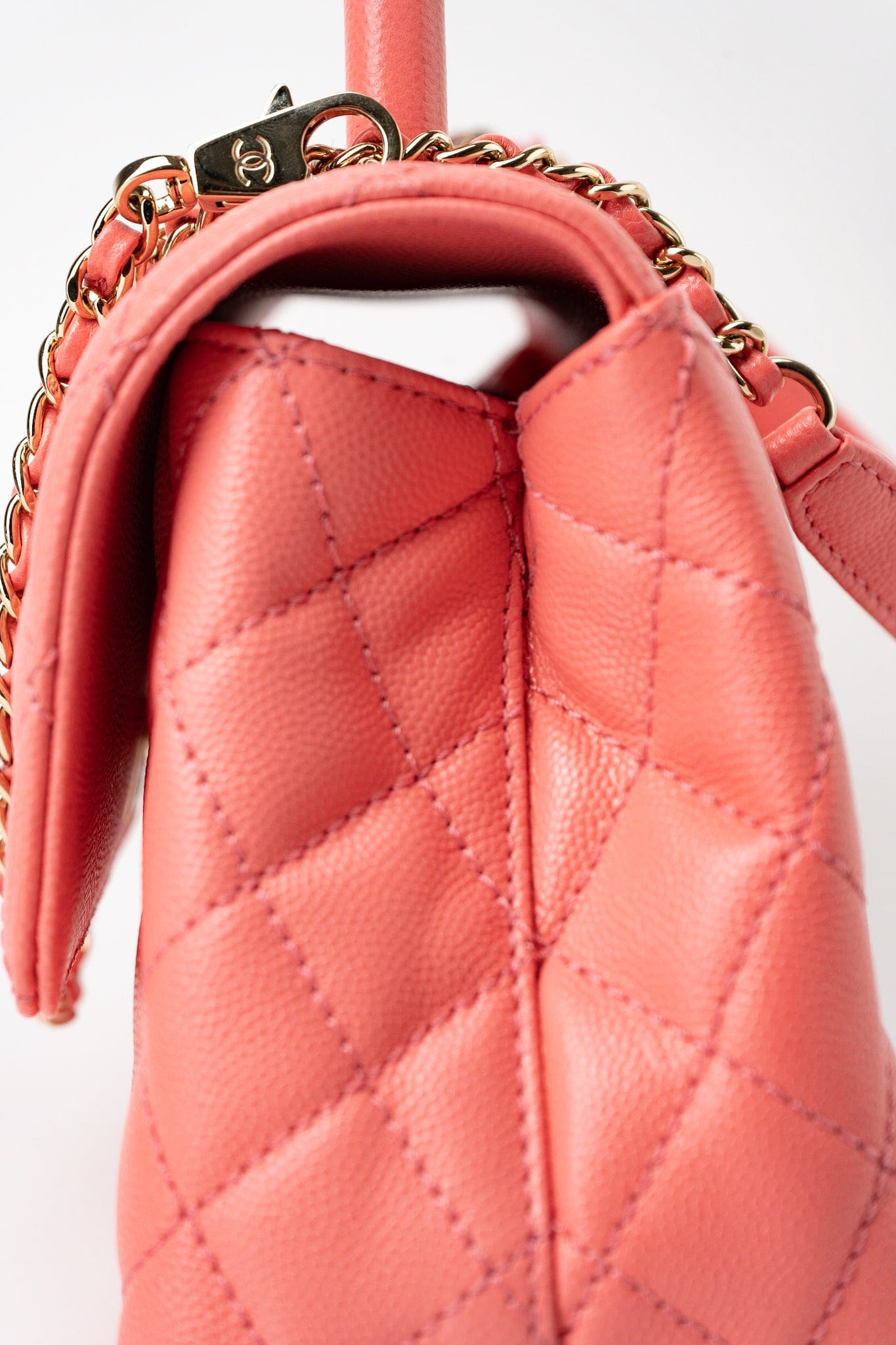 22P Pink Caviar Quilted Coco Handle Small LGHW