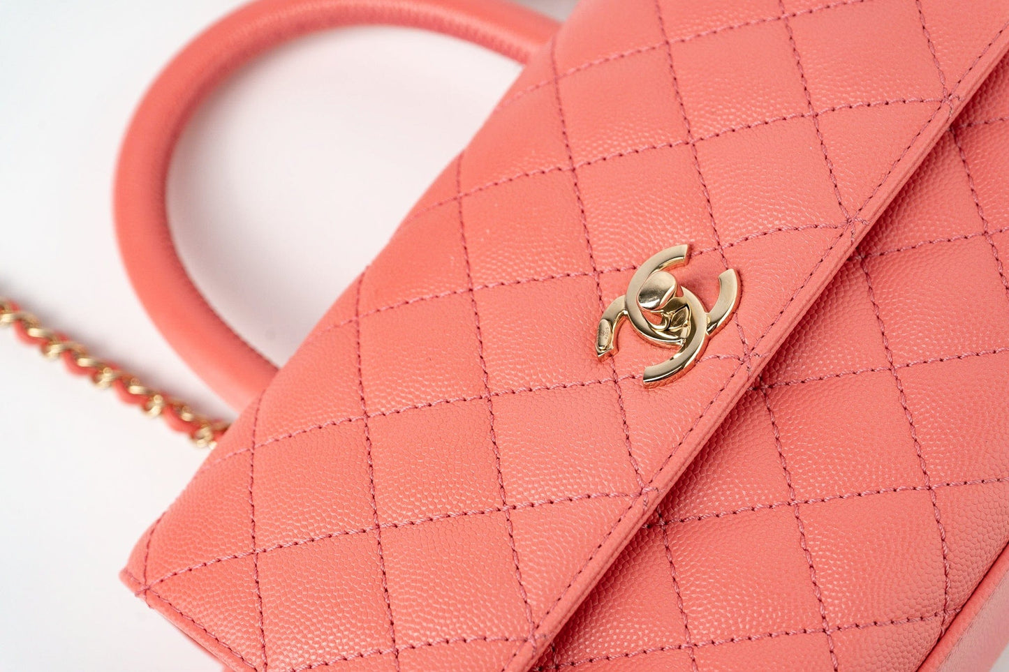 22P Pink Caviar Quilted Coco Handle Small LGHW
