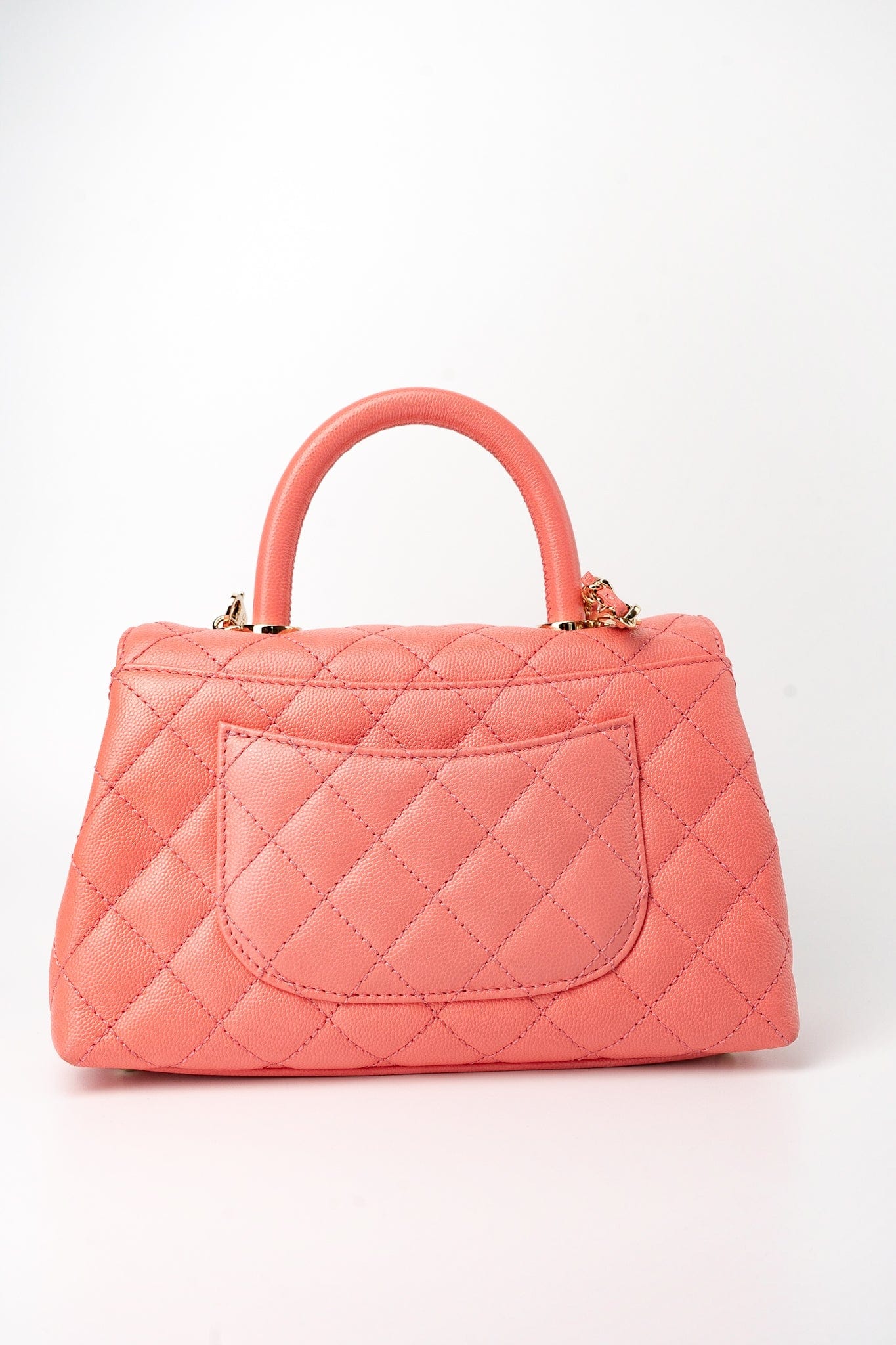 22P Pink Caviar Quilted Coco Handle Small LGHW