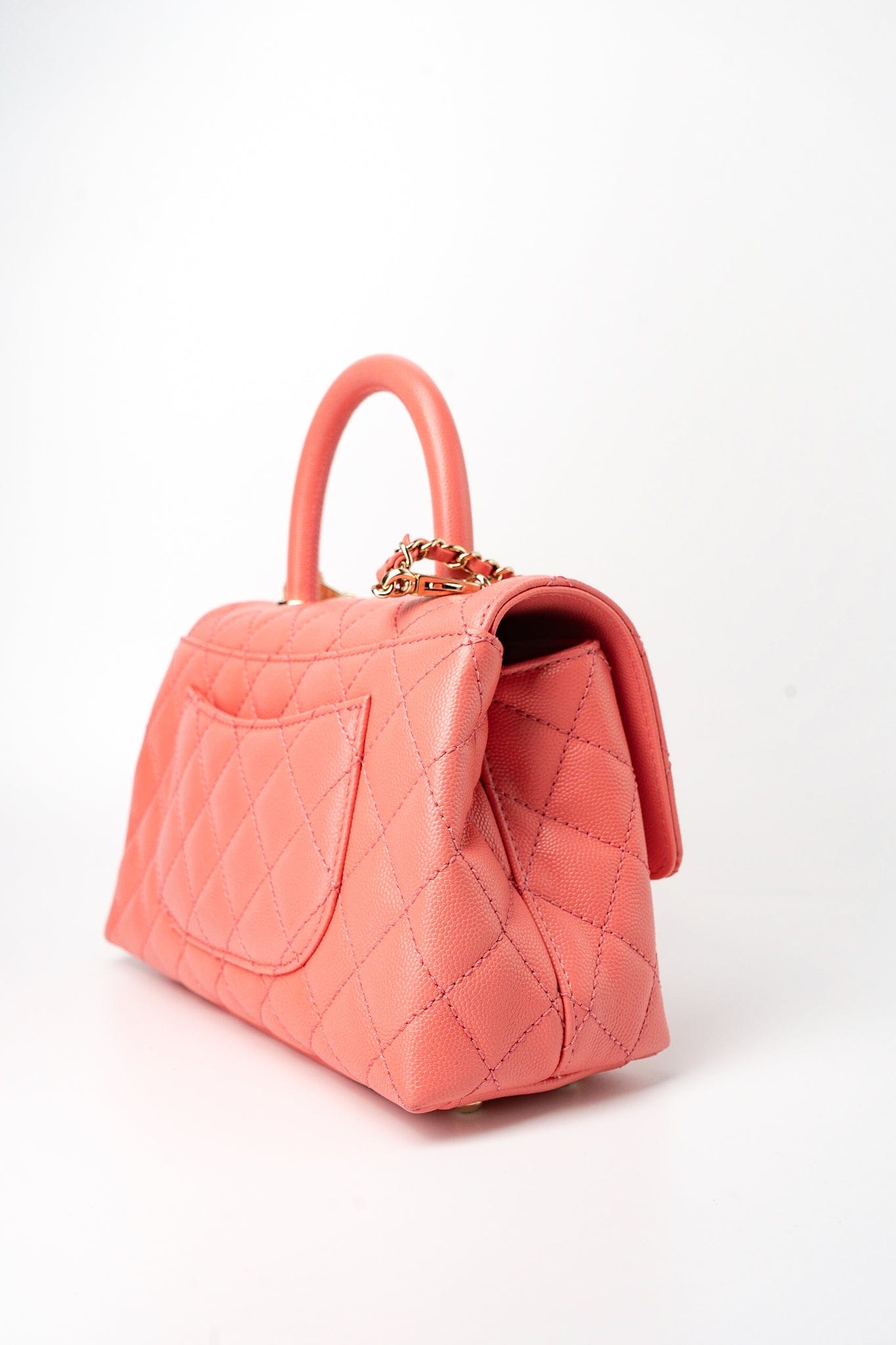 22P Pink Caviar Quilted Coco Handle Small LGHW