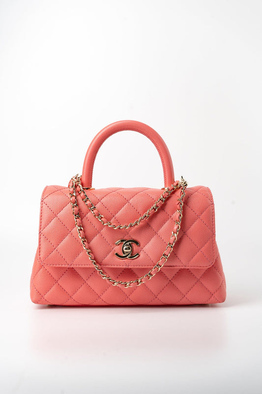 22P Pink Caviar Quilted Coco Handle Small LGHW