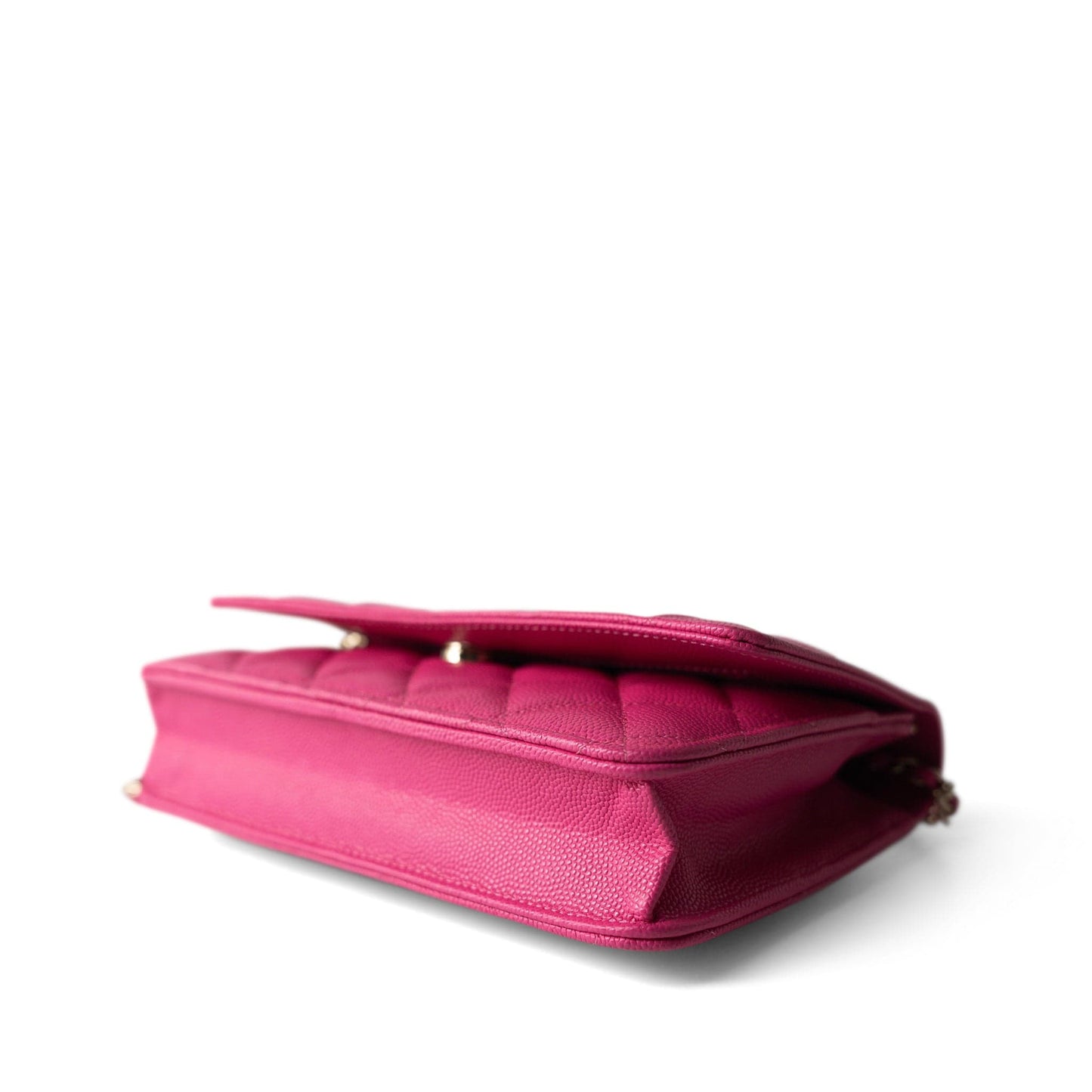 22P Pink Caviar Quilted Wallet on Chain Light Gold Hardware