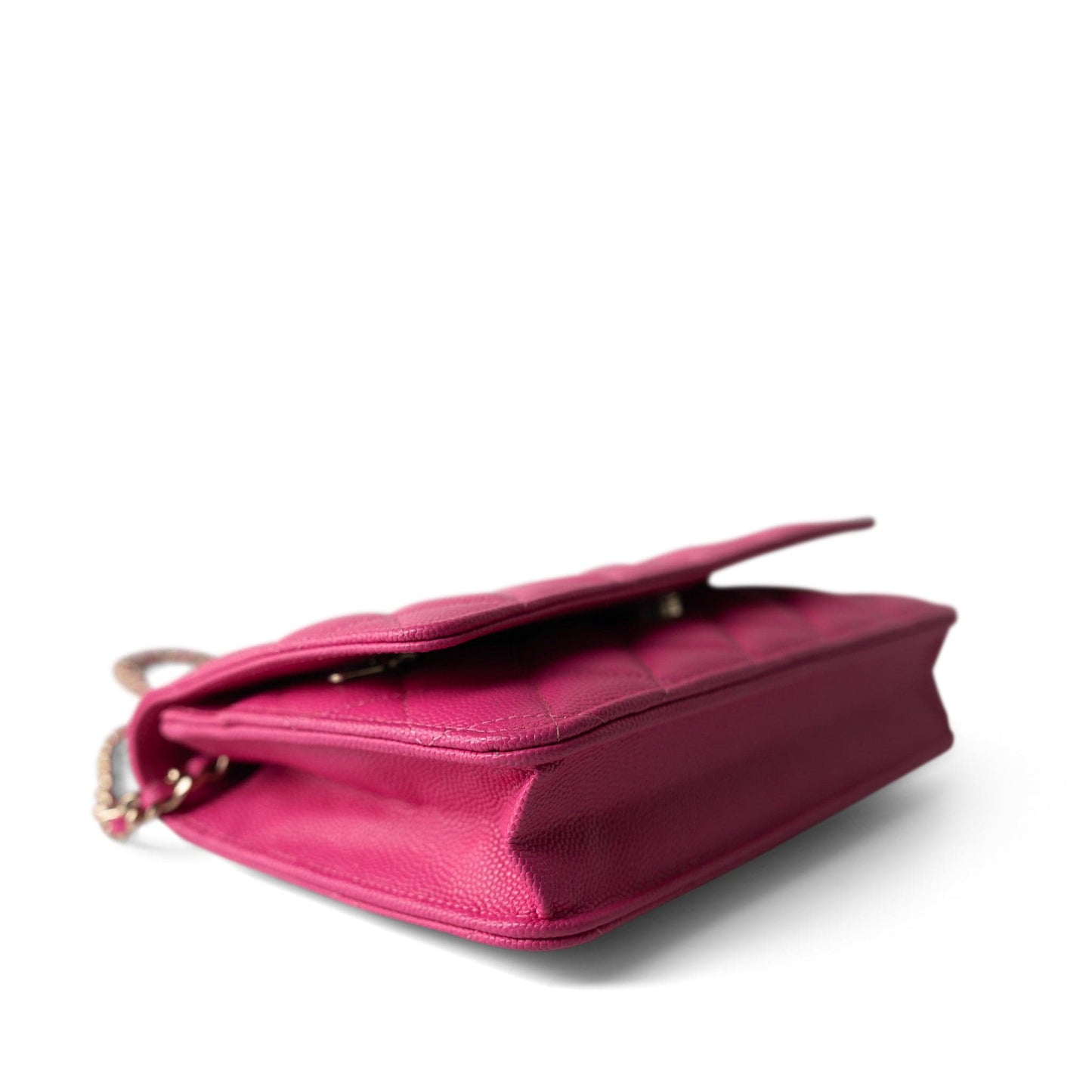 22P Pink Caviar Quilted Wallet on Chain Light Gold Hardware
