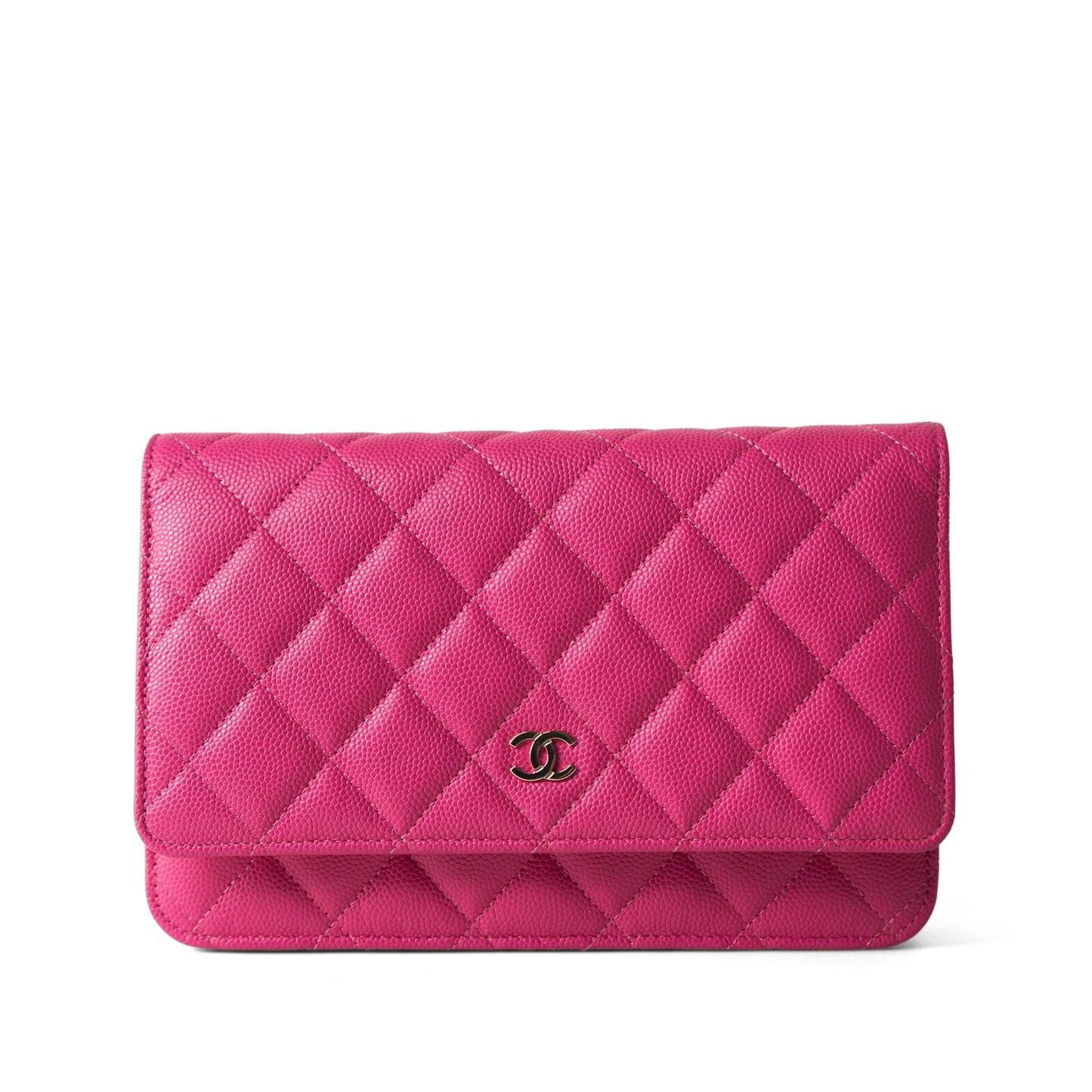 22P Pink Caviar Quilted Wallet on Chain Light Gold Hardware